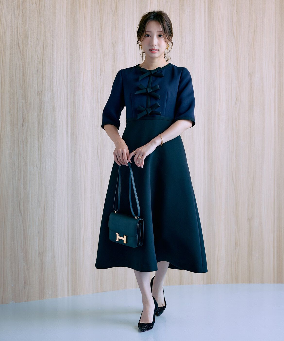 Maglie le cassetto「《M Maglie le cassetto&times;冨張愛》&ldquo;クチュールリボン&rdquo;クラシカルワンピース」|ワンピース|