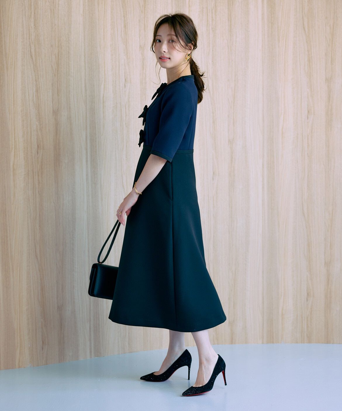 Maglie le cassetto「《M Maglie le cassetto&times;冨張愛》&ldquo;クチュールリボン&rdquo;クラシカルワンピース」|ワンピース|