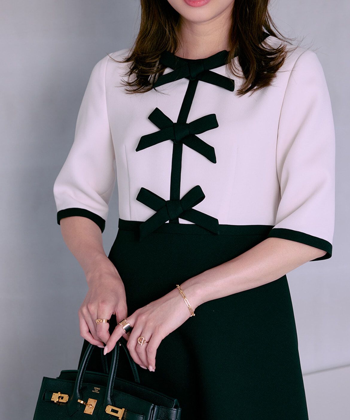 Maglie le cassetto「《M Maglie le cassetto&times;冨張愛》&ldquo;クチュールリボン&rdquo;クラシカルワンピース」|ワンピース|