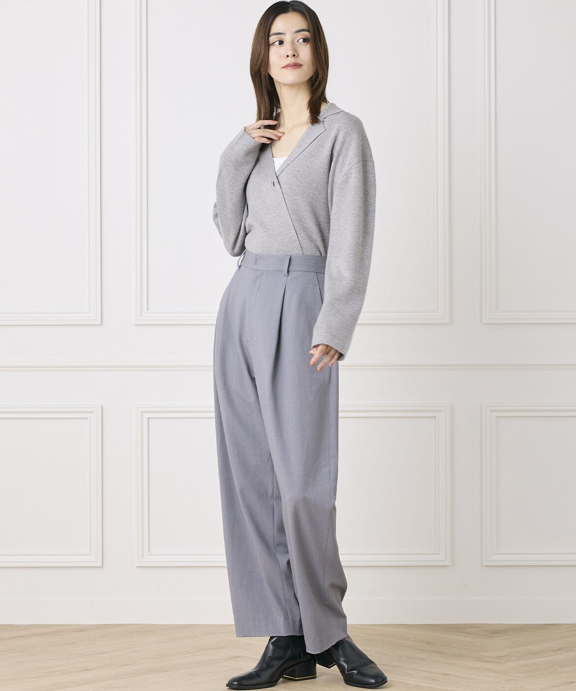 INED「《INED CLARO》ニットジャケット」|テーラードジャケット|