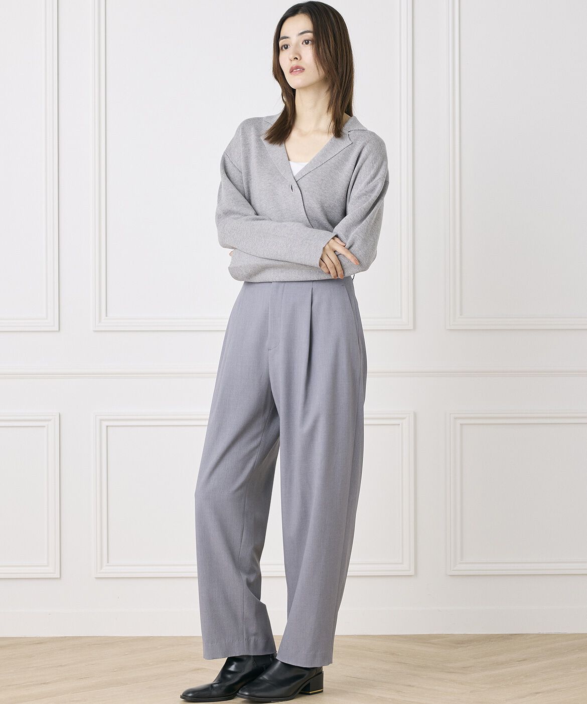 INED「《INED CLARO》ニットジャケット」|テーラードジャケット|