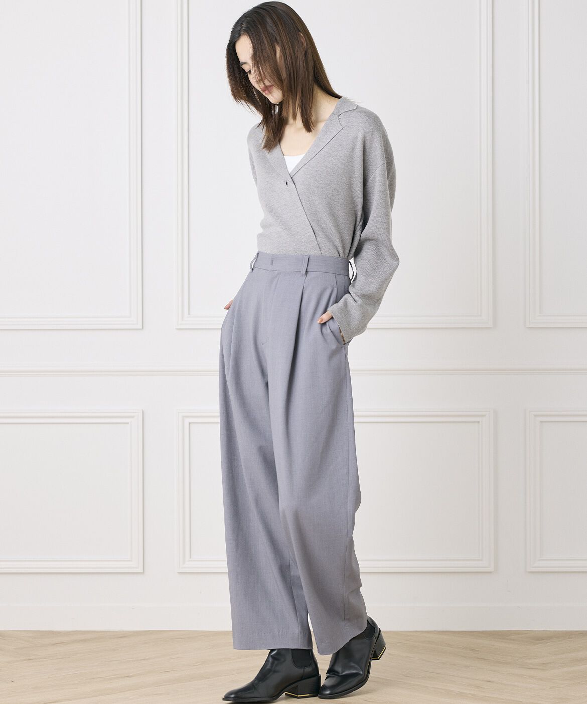 INED「《INED CLARO》ニットジャケット」|テーラードジャケット|