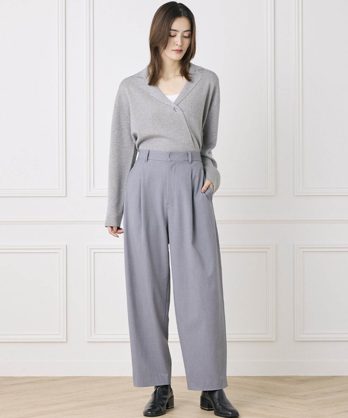 INED「《INED CLARO》ニットジャケット」|テーラードジャケット|