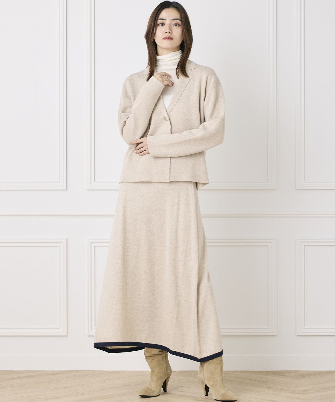 INED「《INED CLARO》ニットジャケット」|テーラードジャケット|