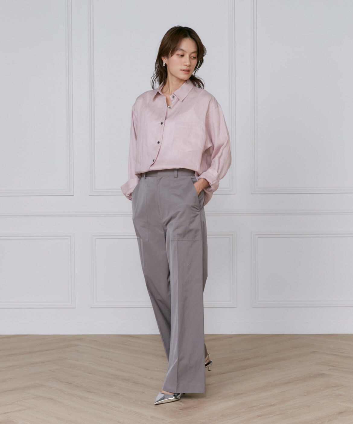 INED「《大きいサイズ》サテンベイカーパンツ」|その他|