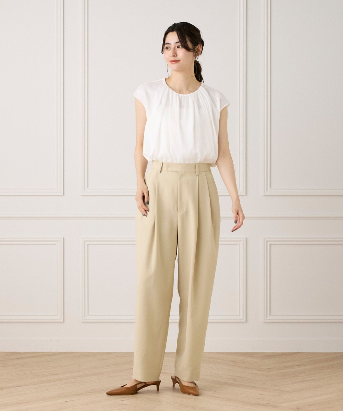 INED「シアーストライプブラウス　」|シャツ・ブラウス|