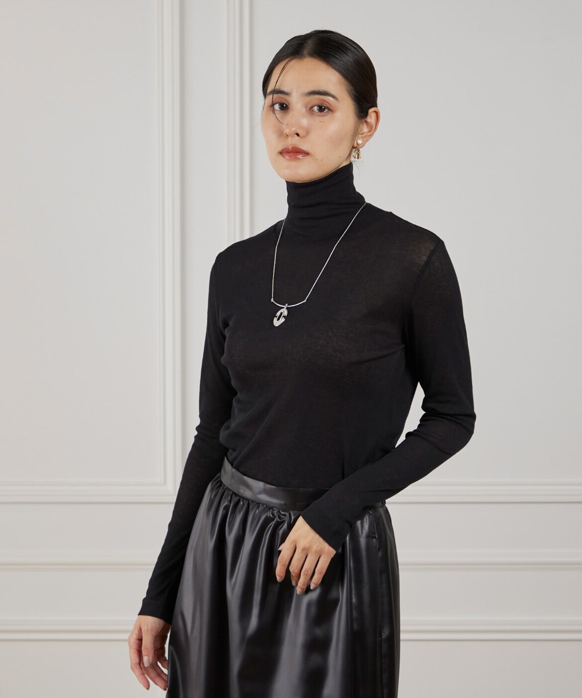 Le Souk「《大きいサイズ》シアーテレハイネックTシャツ」|Tシャツ・カットソー|