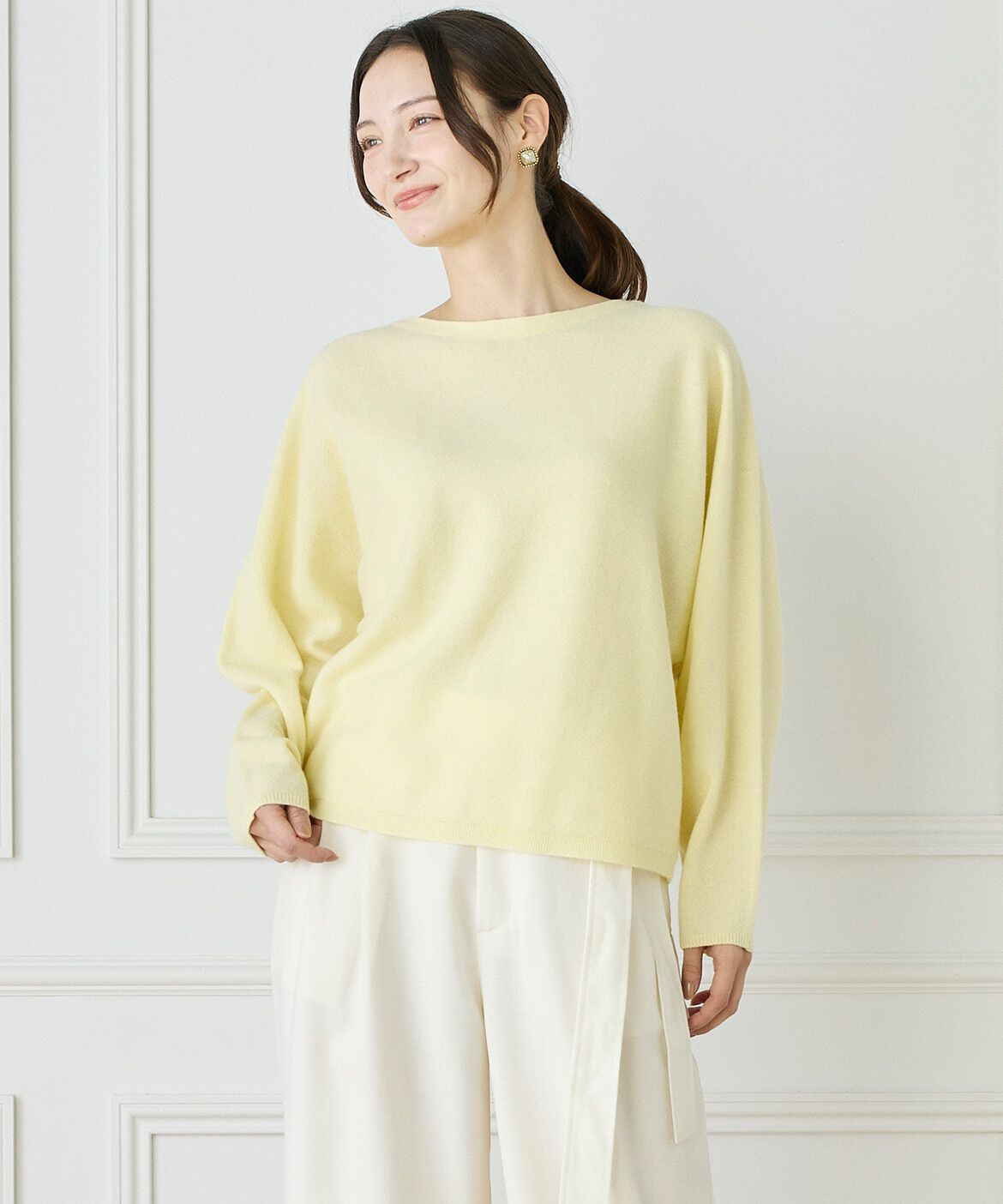 INED「《WEB限定カラー》カシミヤ混ドルマンスリーブニット 」|ニット・セーター|