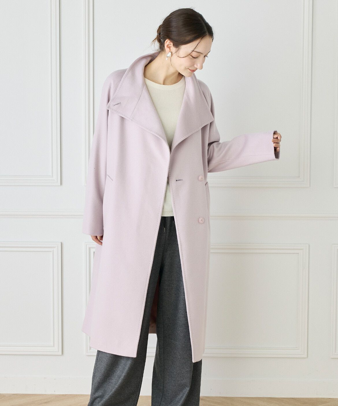 INED「《WEB限定カラー》カシミヤ混ドルマンスリーブニット 」|ニット・セーター|