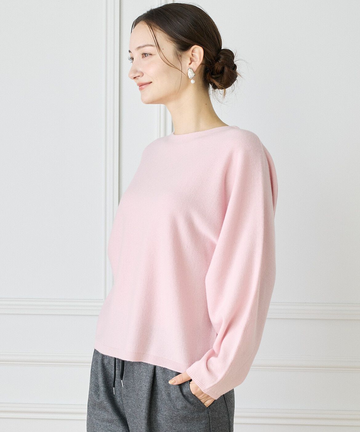 INED「《WEB限定カラー》カシミヤ混ドルマンスリーブニット 」|ニット・セーター|