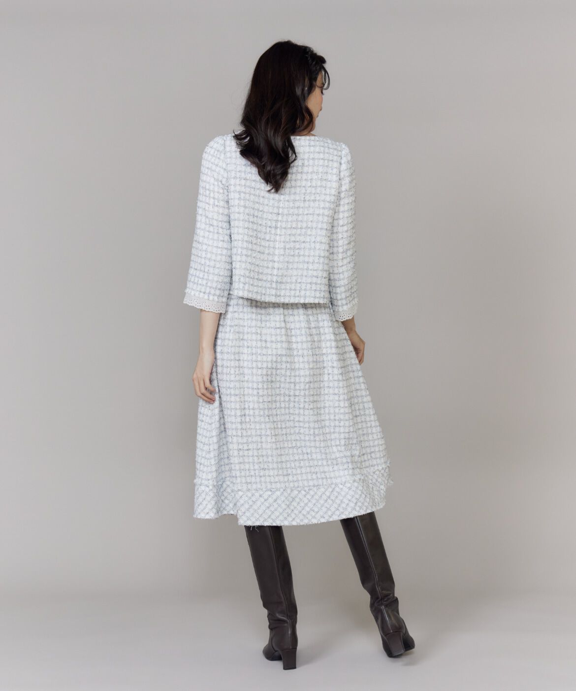 Maglie le cassetto「《大きいｻｲｽﾞ》袖刺繍ﾚｰｽ艶めきﾂｲｰﾄﾞﾌﾞﾗｳｽ《M Maglie le c」|シャツ・ブラウス|