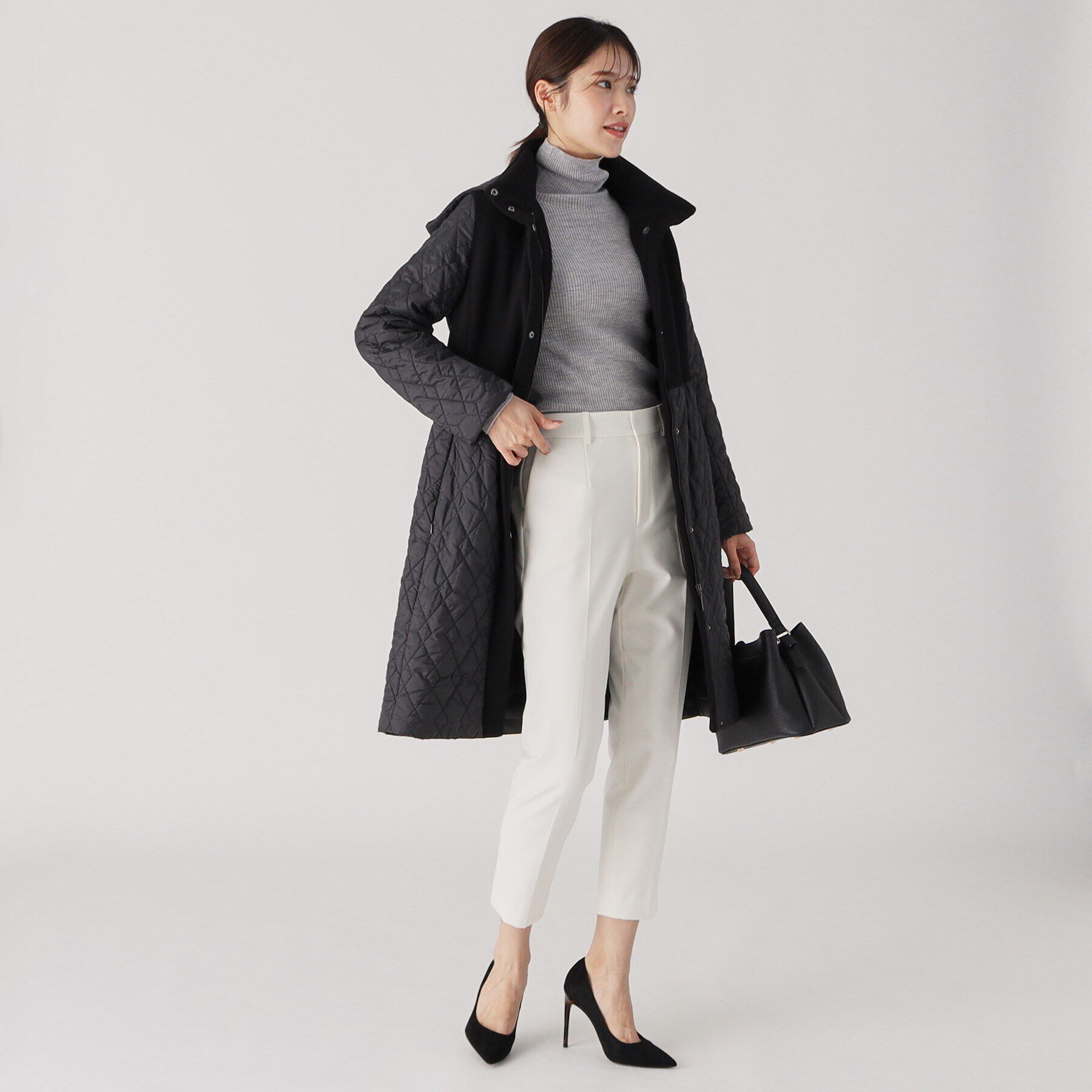 COUP DE CHANCE「【中綿キルトコート／軽くて暖かい／フード取外し可】細見えと着心地の良さ◎中綿キルトコート」|ダウン|