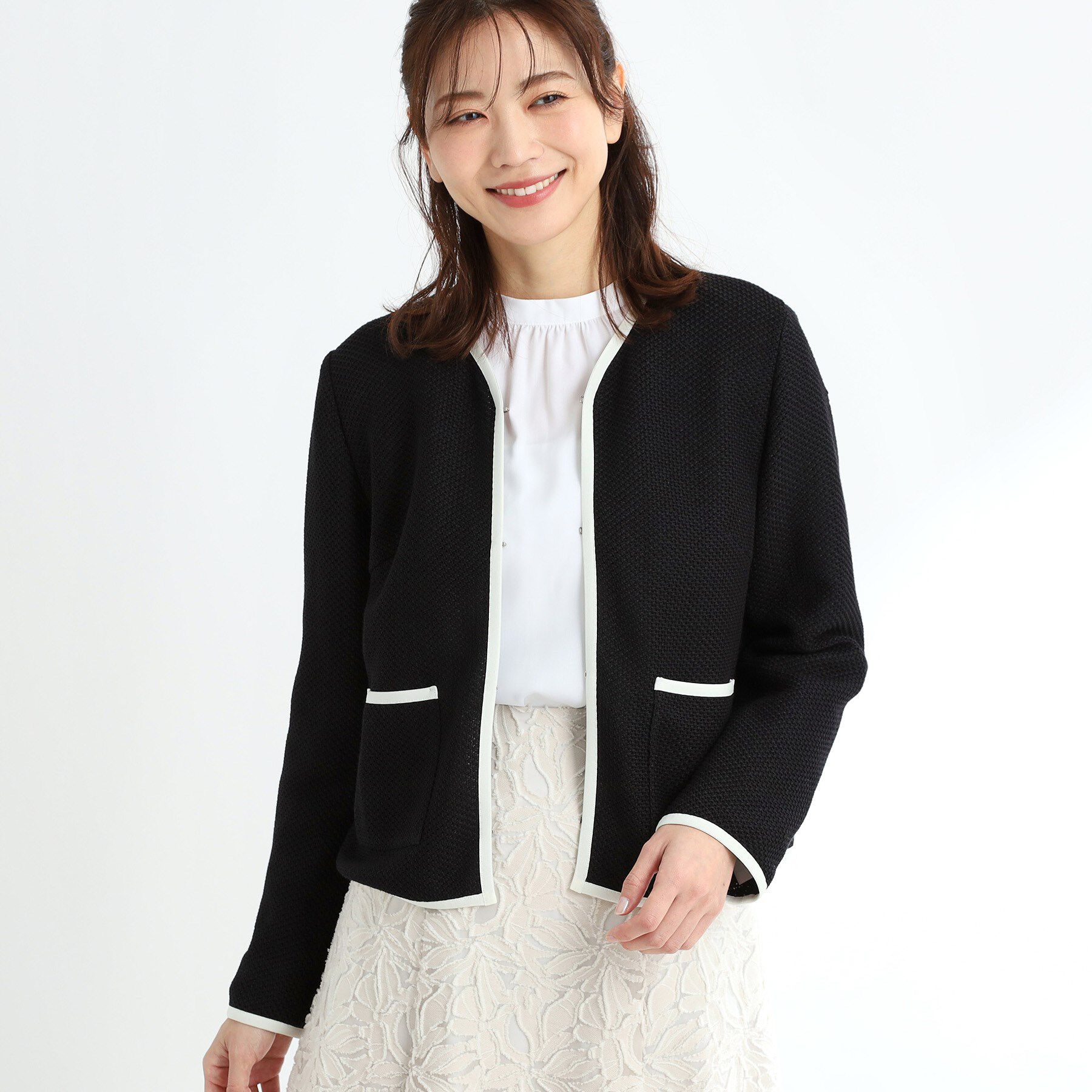 Reflect「【夏SALE／R‐QUALITY／手洗い可】ラッセルジャケット」|ノーカラージャケット|ブラック(019)