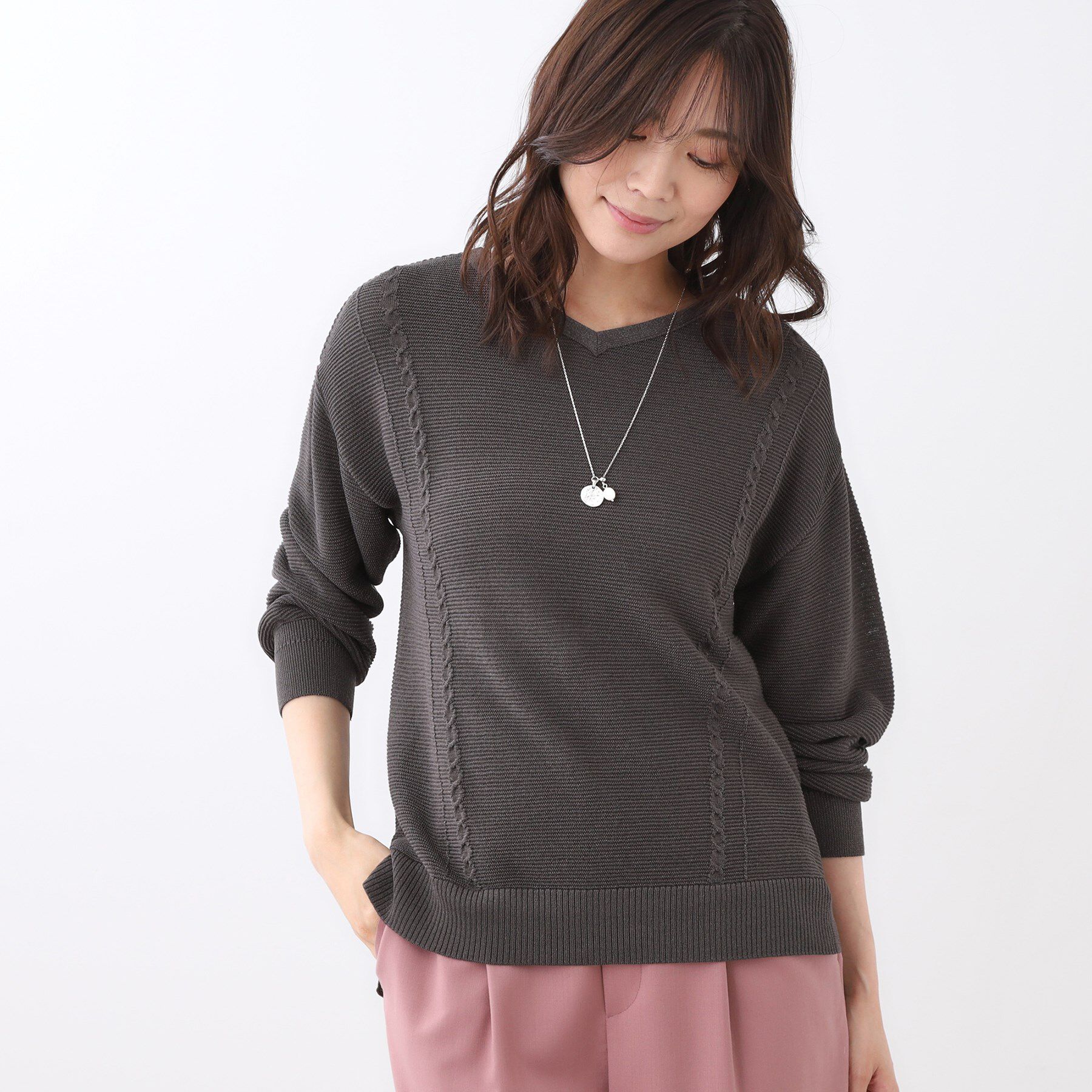 Reflect「【パンツ合わせにぴったり◎】ゆったりオフボディニット」|ニット・セーター|