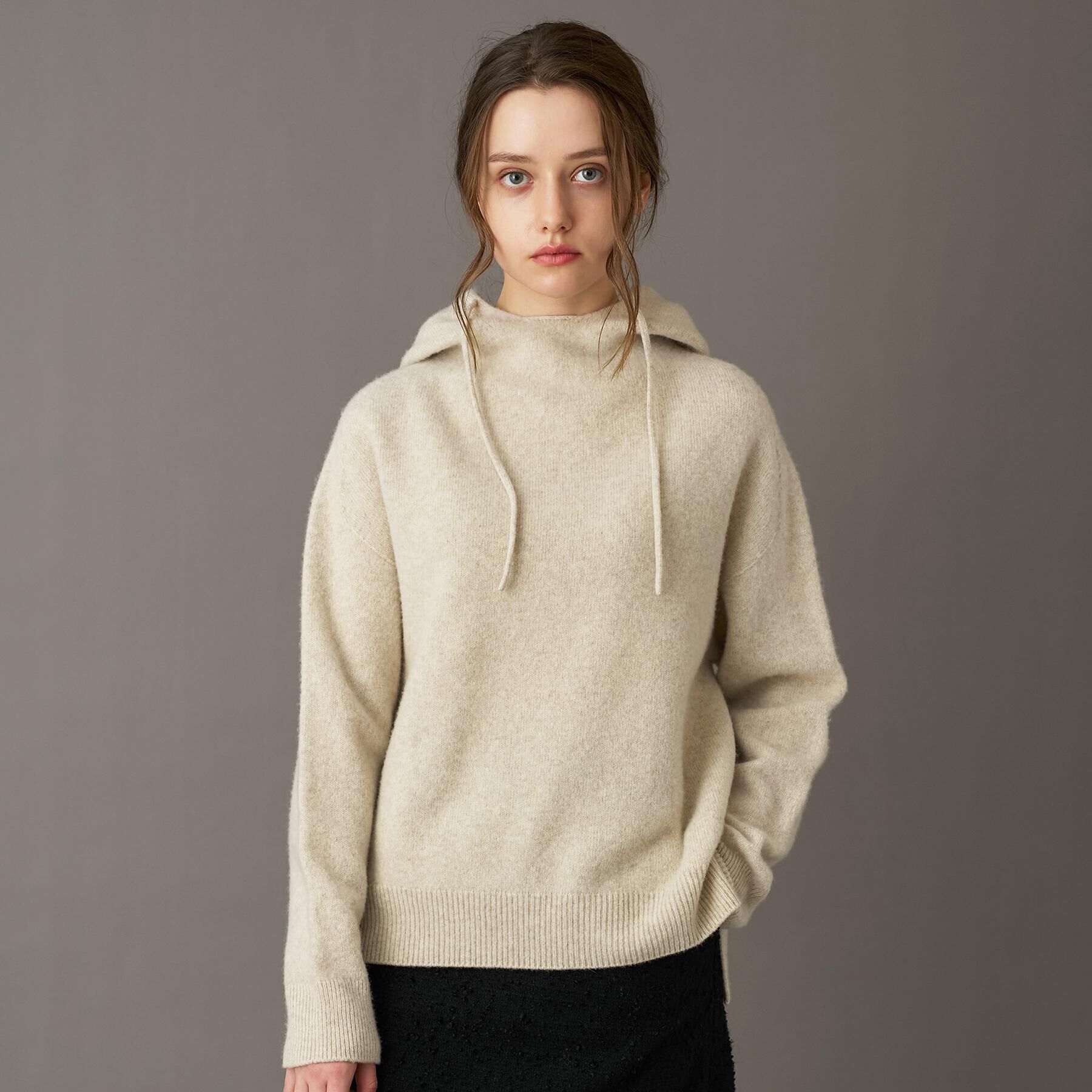 DRESSTERIOR「カシミヤブレンドフードニット」|ニット・セーター|