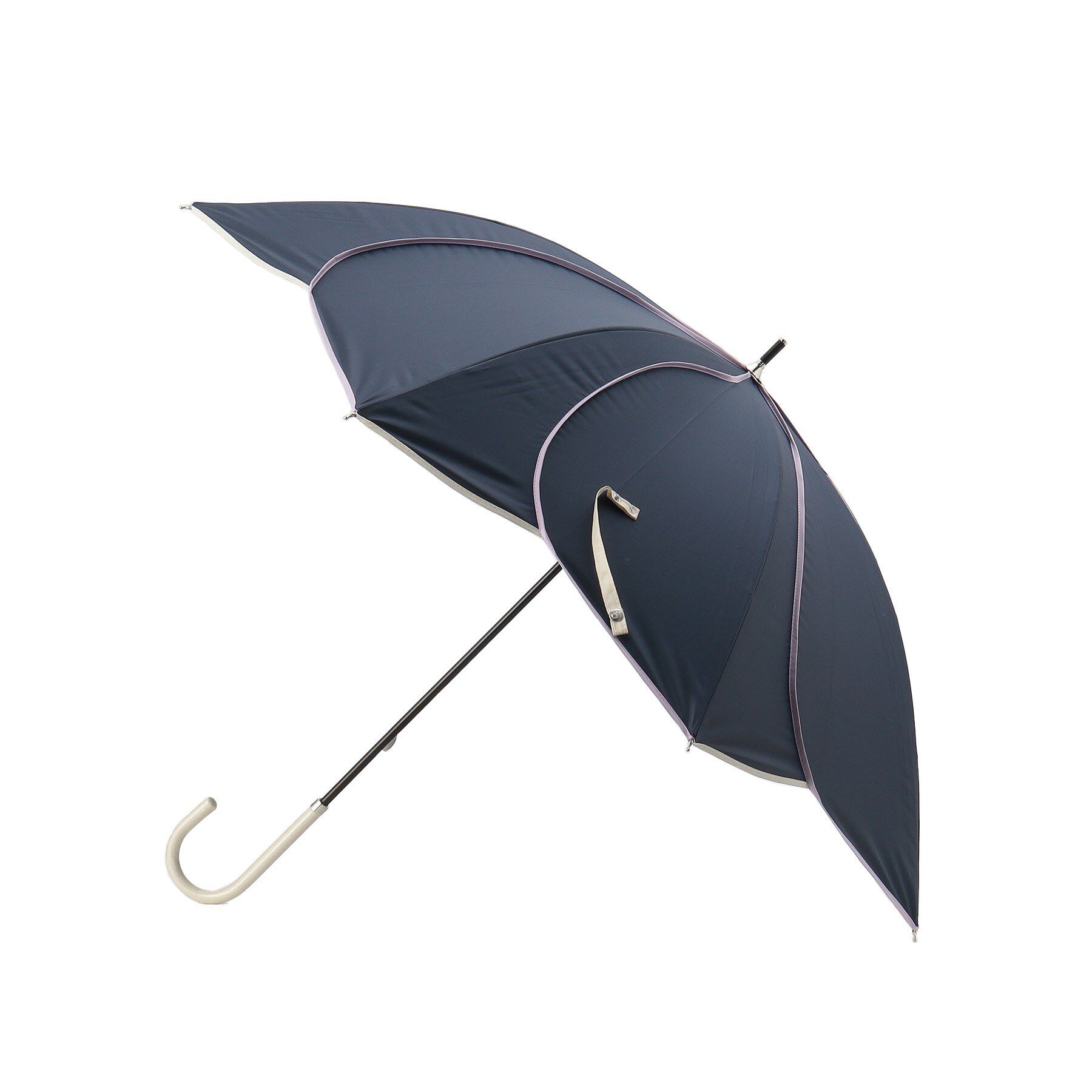 grove「because 遮光バイカラーパイピングパラソル長傘」|傘|ネイビー(093)