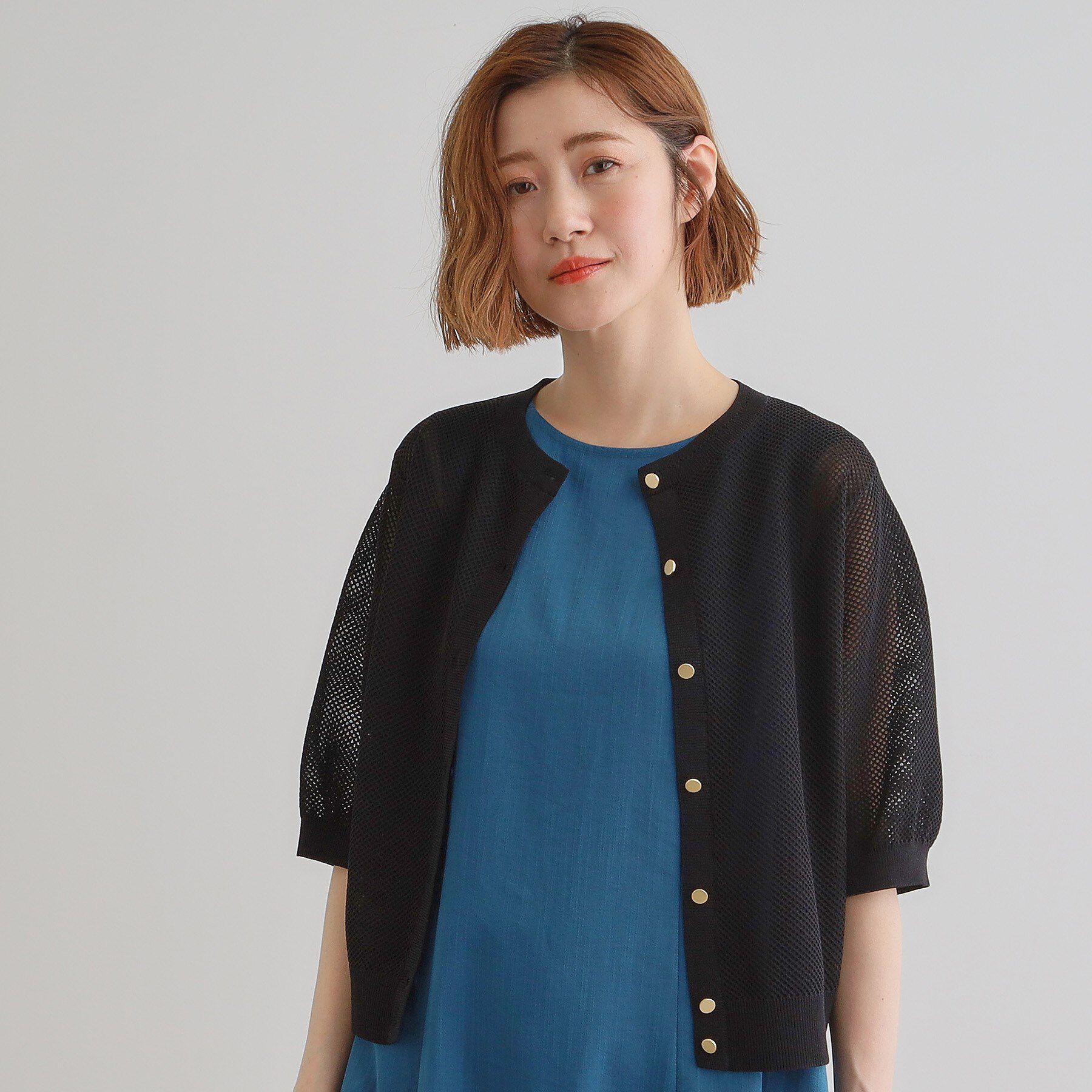 grove「1枚でも映える上品メッシュカーディガン」|カーディガン|