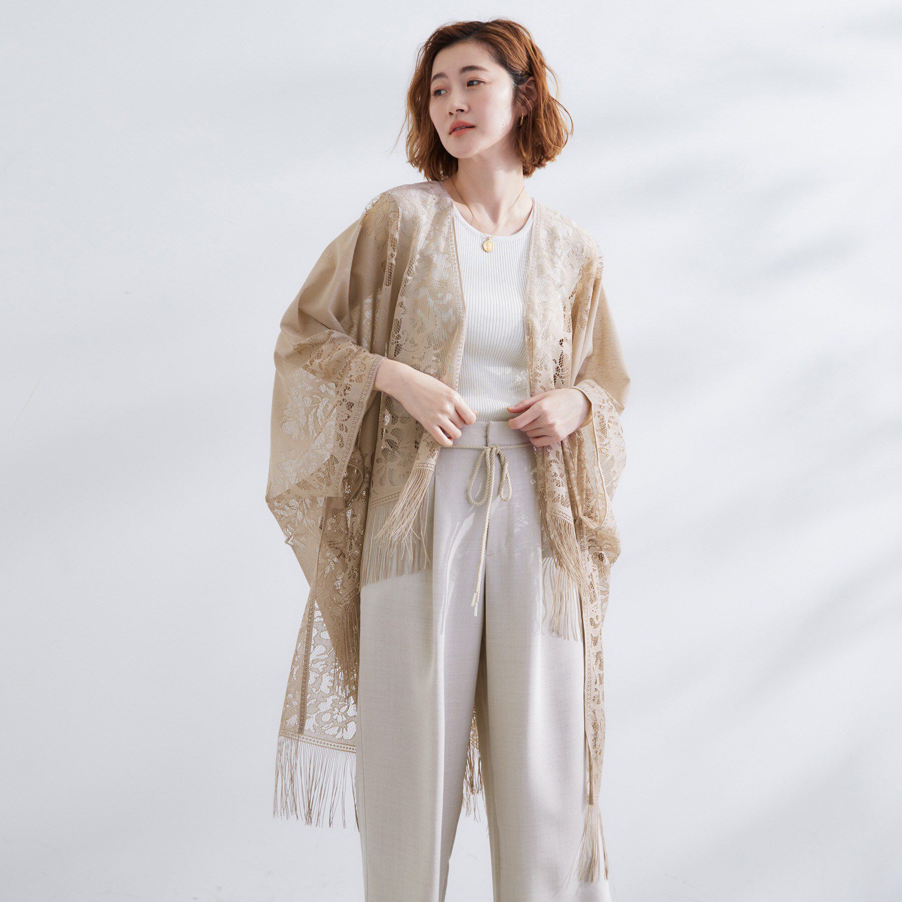 grove「レースタバードポンチョ」|ポンチョ・ケープ|