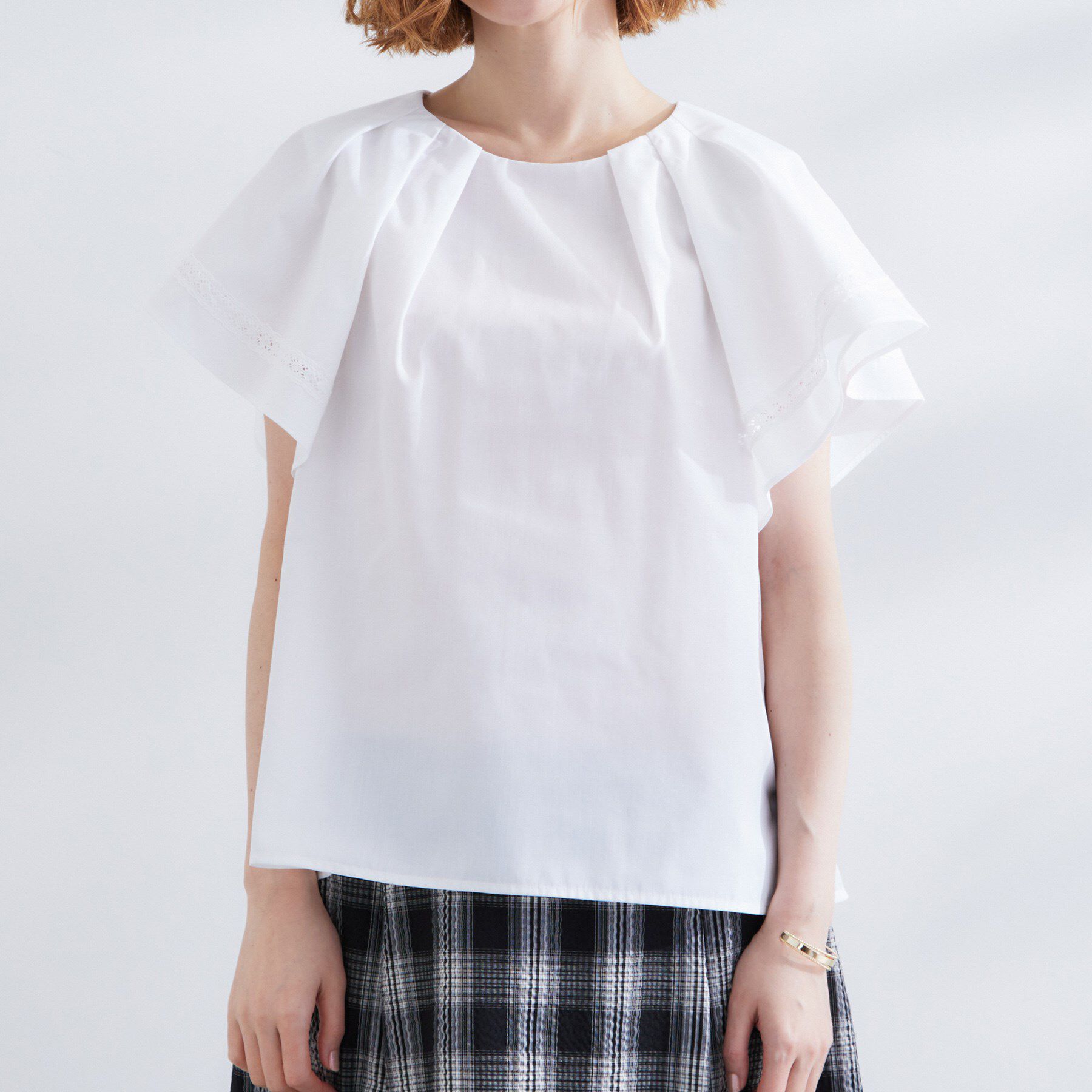 grove「【サスティナブル原料】涼し気フレアスリーブブラウス」|シャツ・ブラウス|