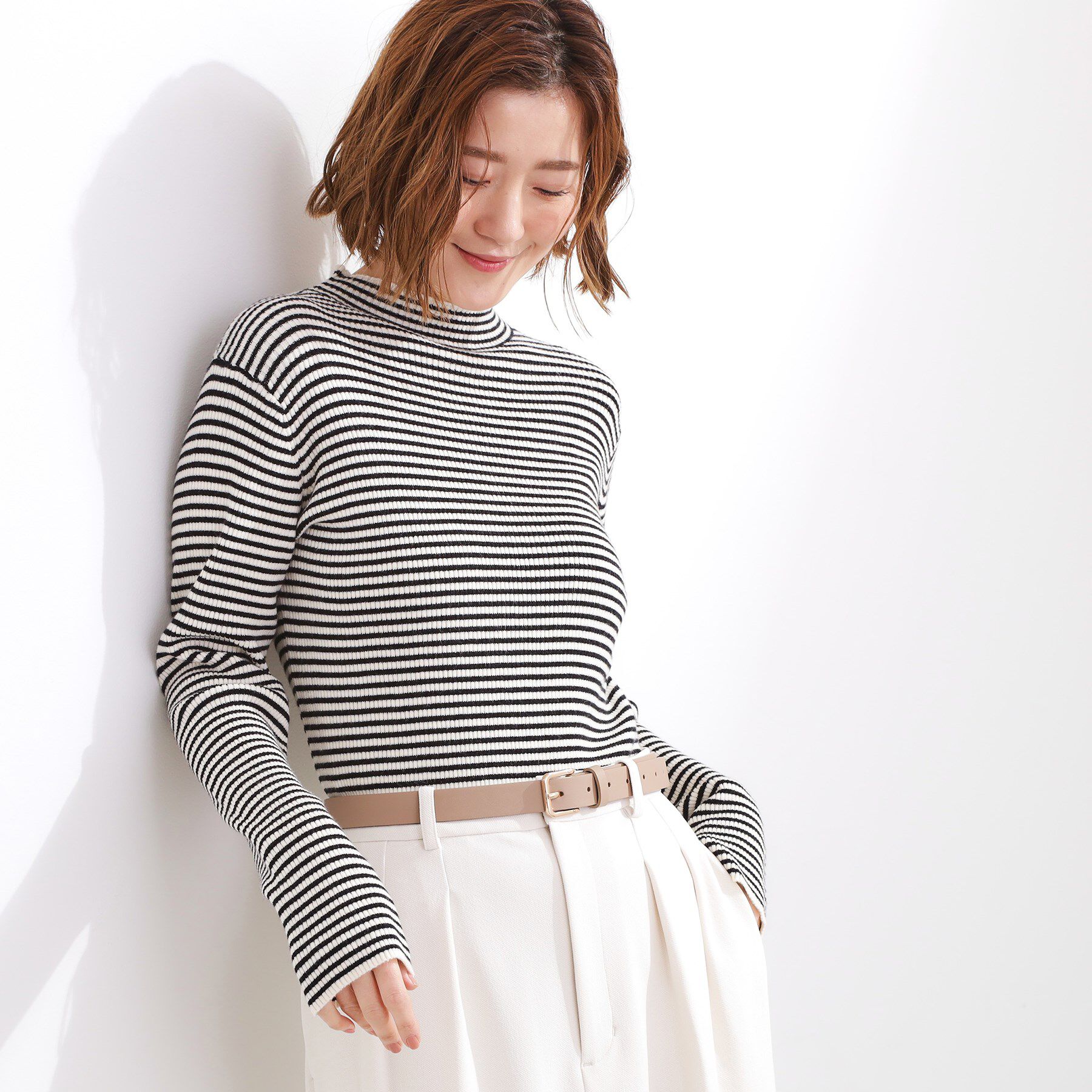 grove「ベーシックリブニットプルオーバー」|ニット・セーター|