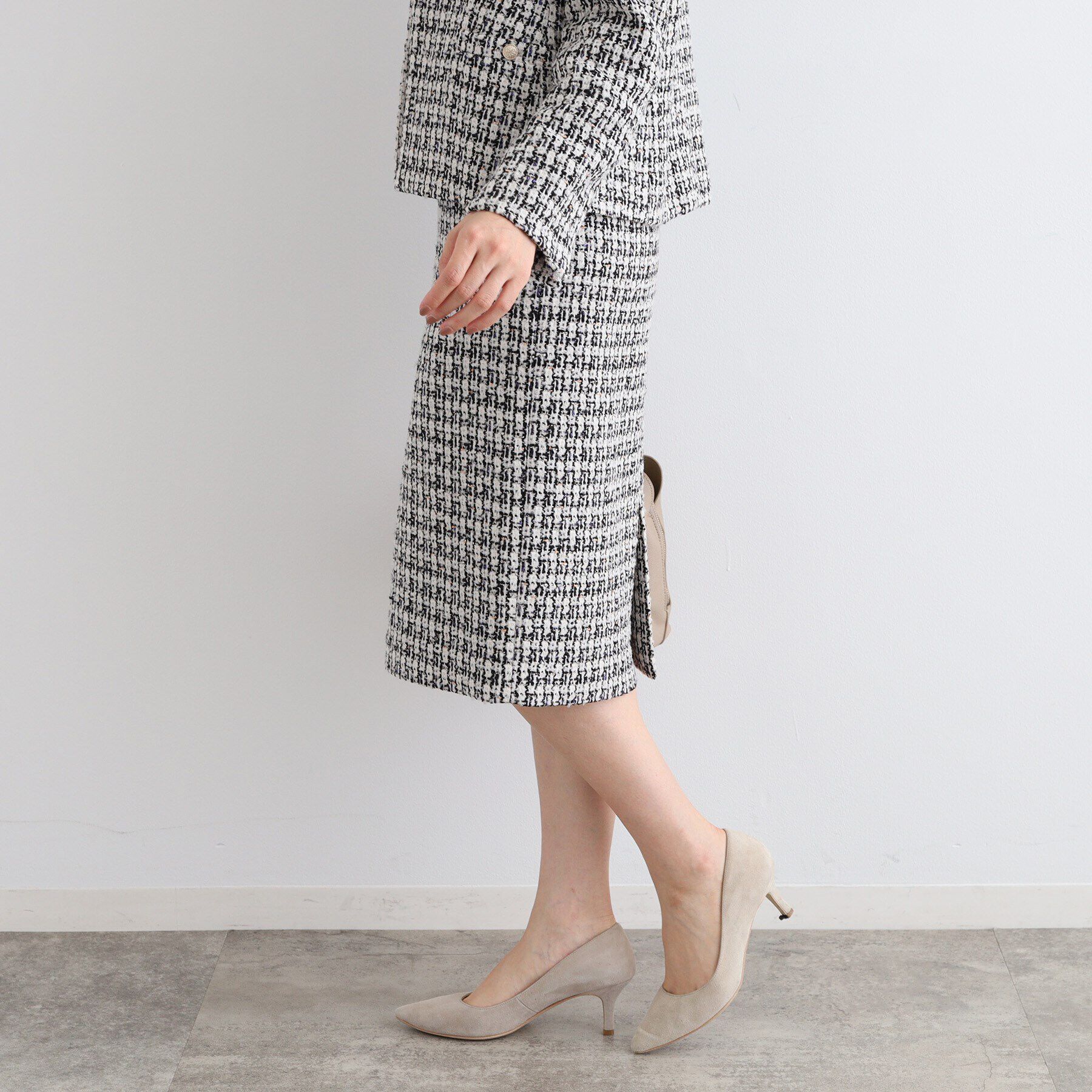 INDIVI「【日本製／SETUP可能】ファンシーツィードスカート」|スカート|