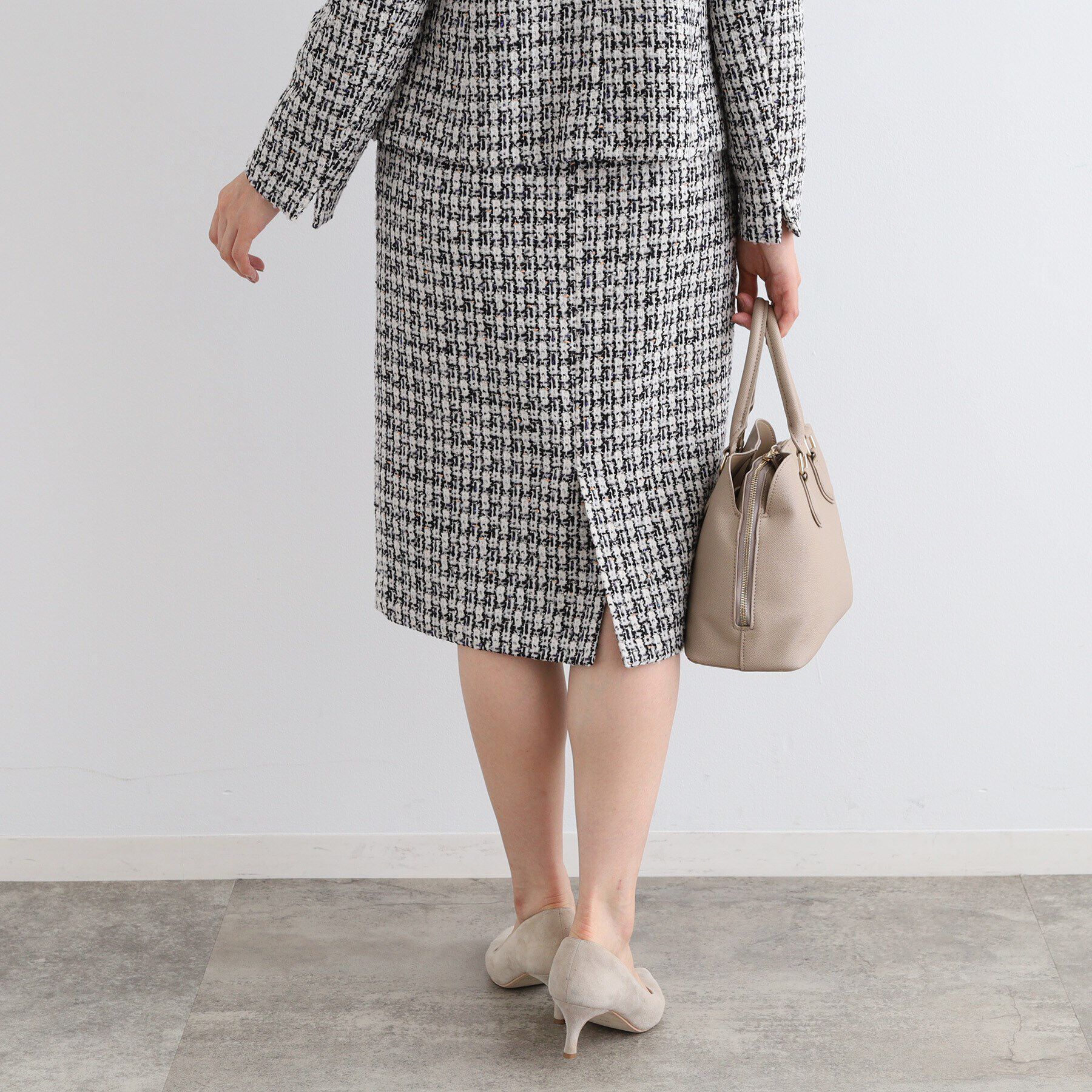 INDIVI「【日本製／SETUP可能】ファンシーツィードスカート」|スカート|