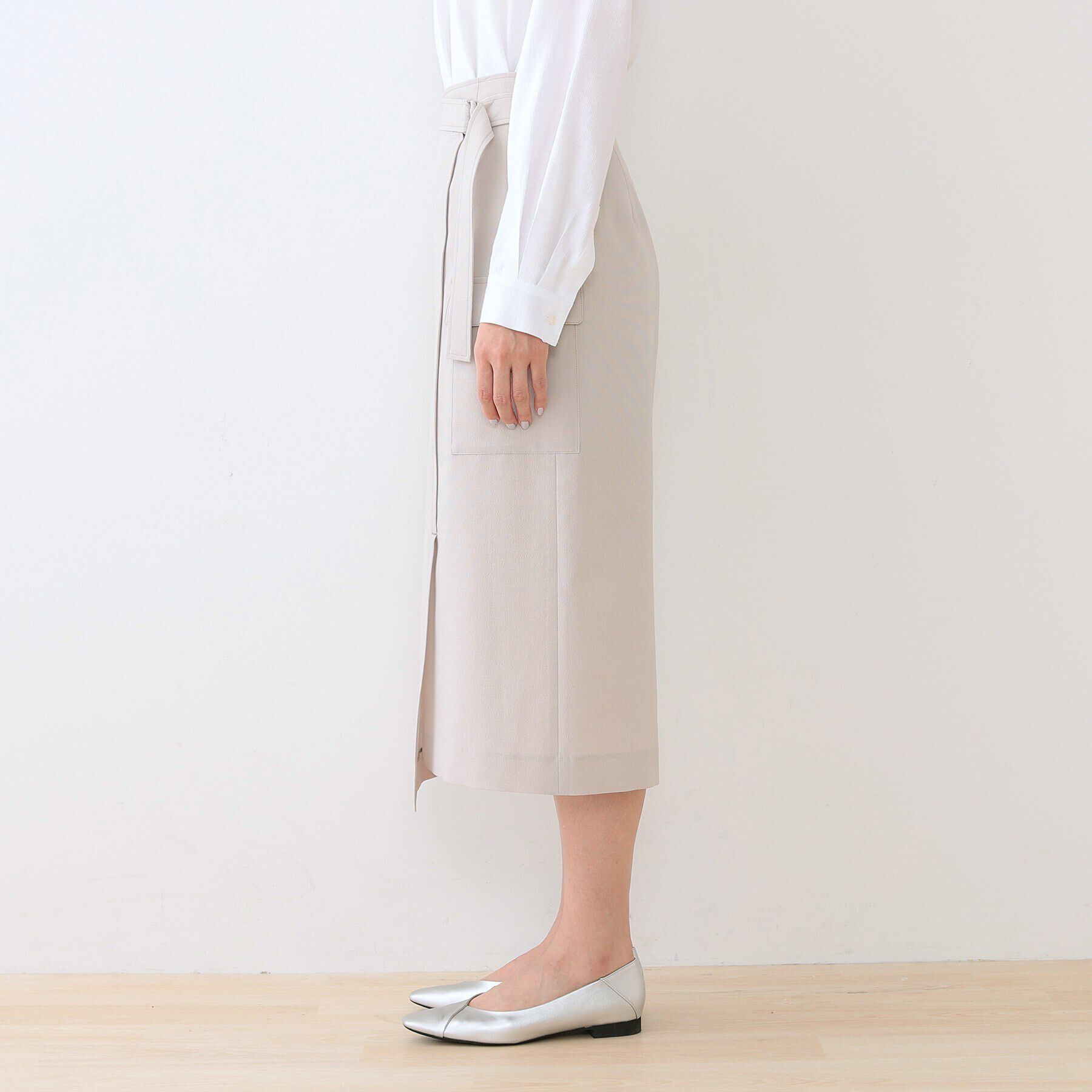 INDIVI「【洗える／アシメ／SETUP可能】カーゴデザインスカート」|スカート|