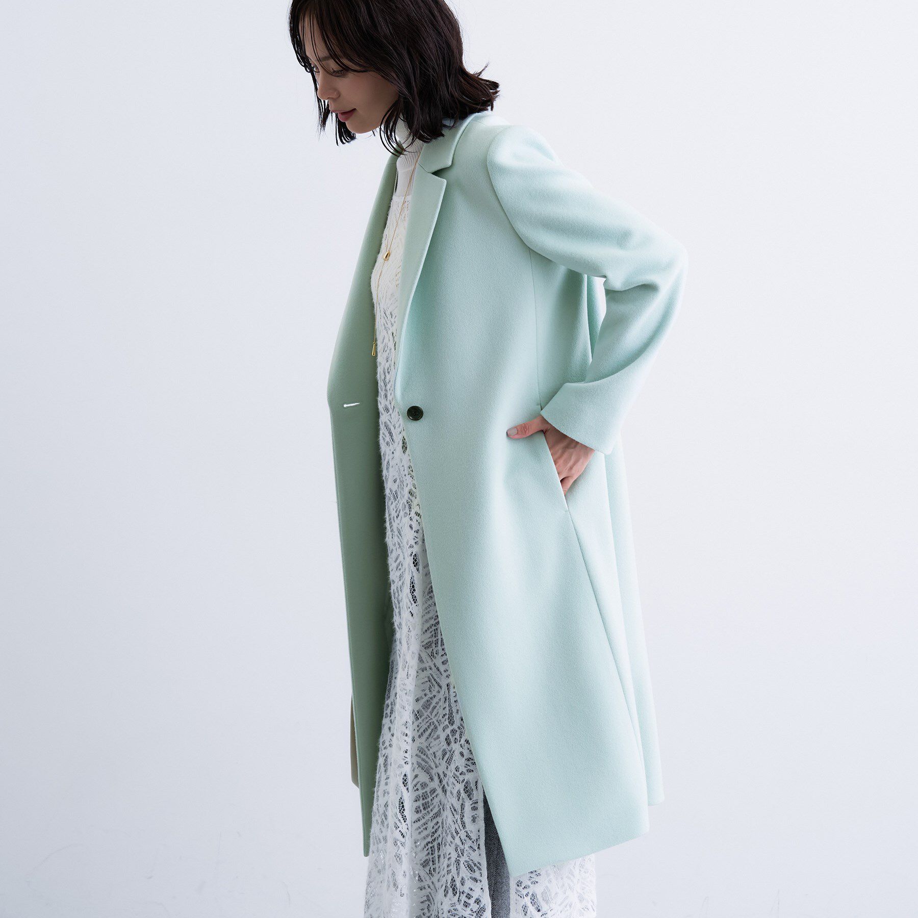 INDIVI「【名品コート／日本製】ウール100％チェスターコート」|チェスターコート|