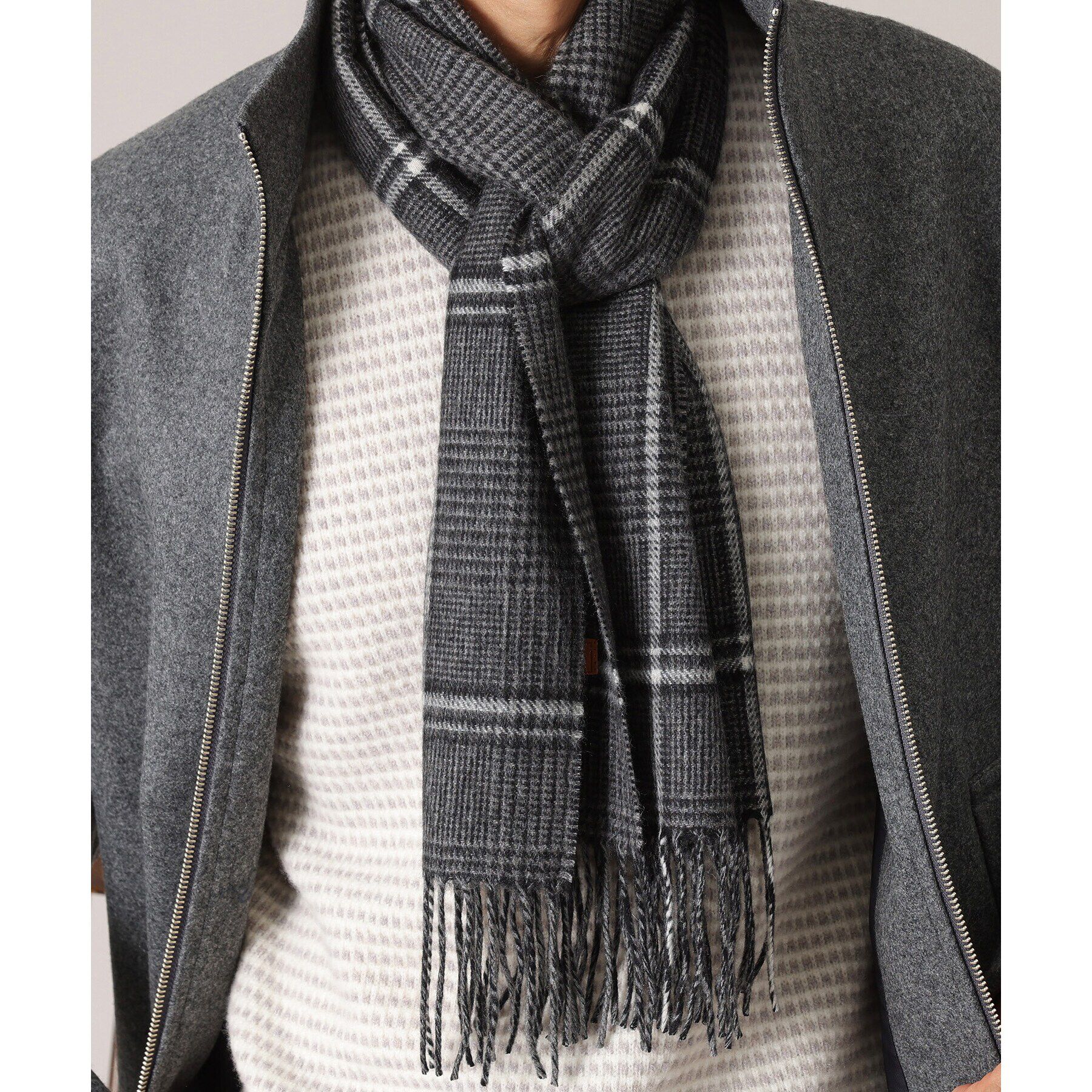 TAKEO KIKUCHI「【洗えるベビーカシミヤ】グレンチェック マフラー」|ストール|