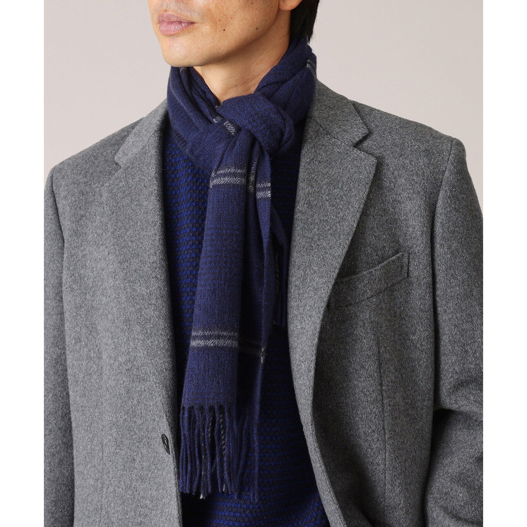 TAKEO KIKUCHI「【洗えるベビーカシミヤ】グレンチェック マフラー」|ストール|