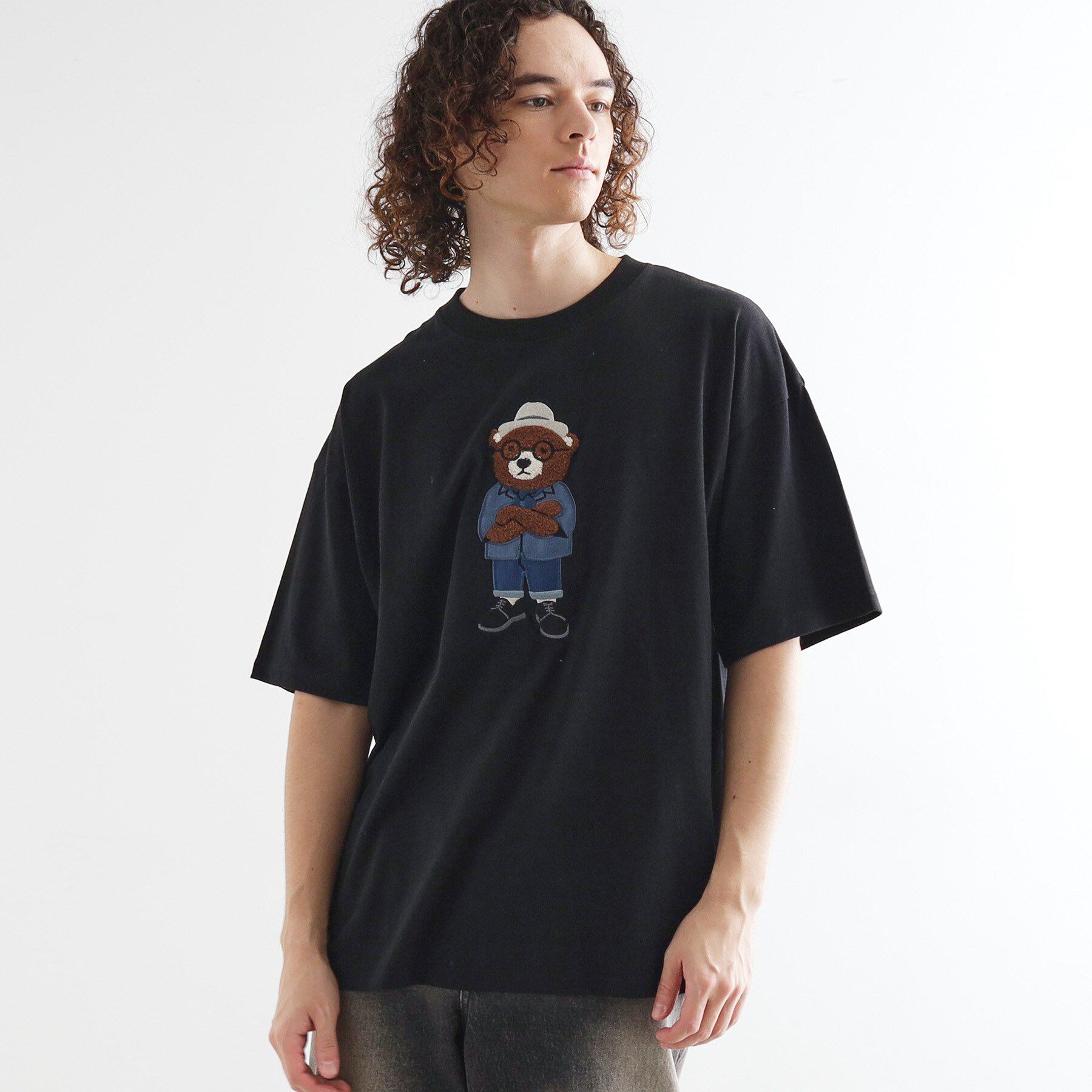 tk.TAKEO KIKUCHI「アニマルサガラ刺繍Tシャツ」|Tシャツ・カットソー|ブラック(019)