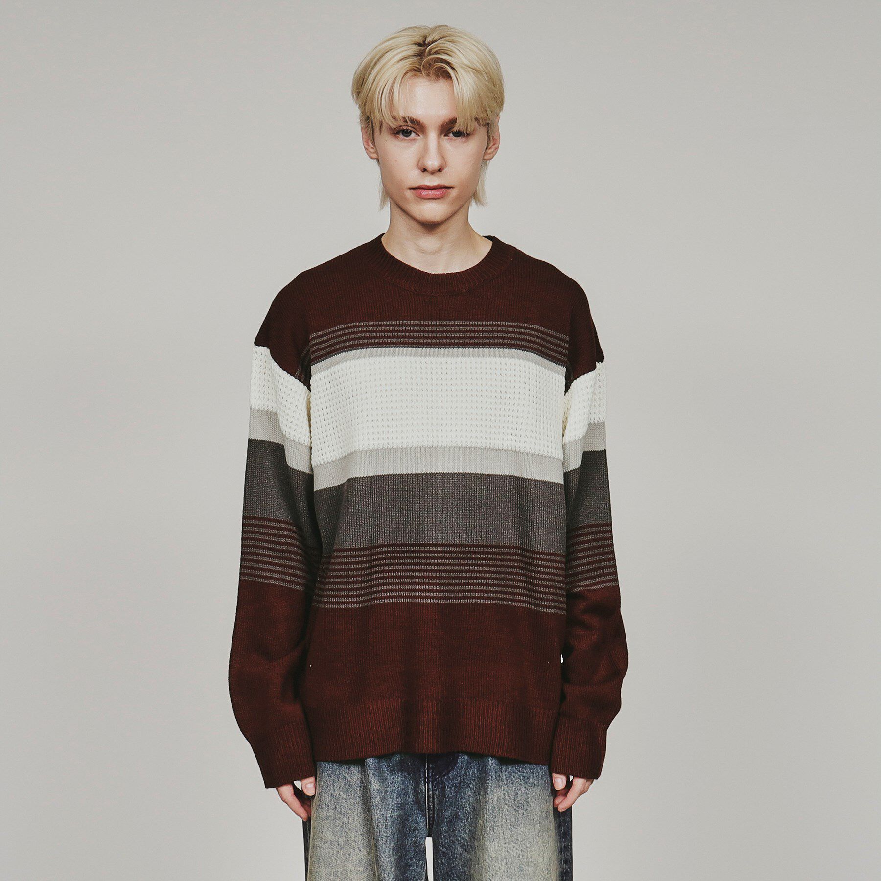 tk.TAKEO KIKUCHI「編地変化ボーダーニットプルオーバー」|ニット・セーター|