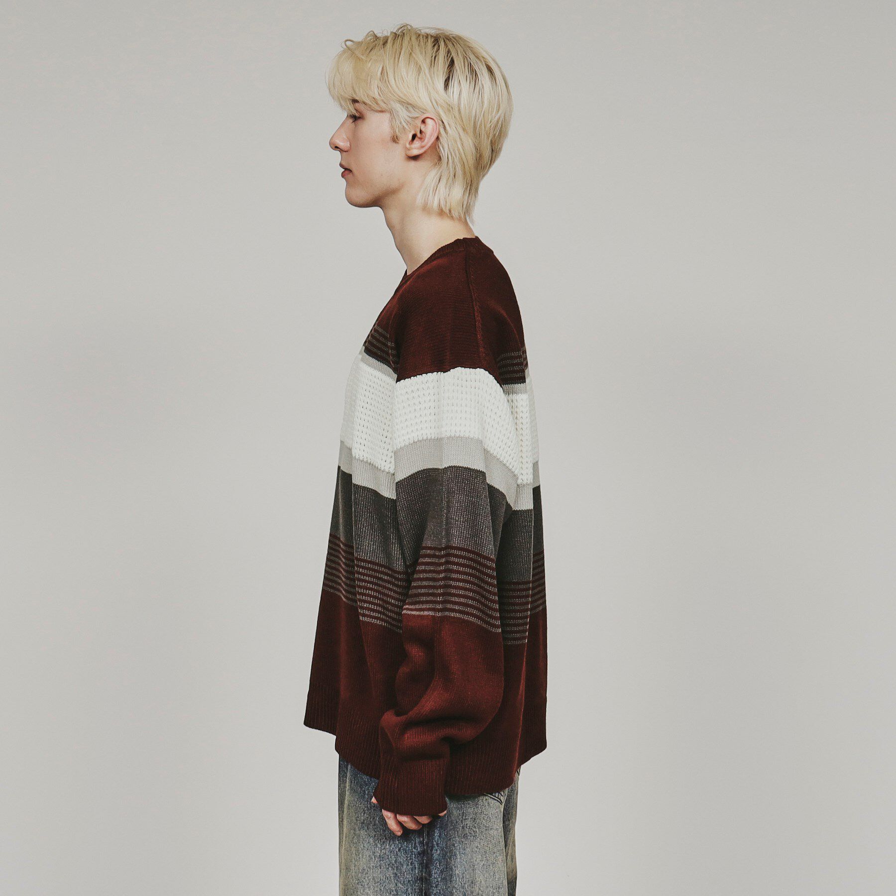 tk.TAKEO KIKUCHI「編地変化ボーダーニットプルオーバー」|ニット・セーター|