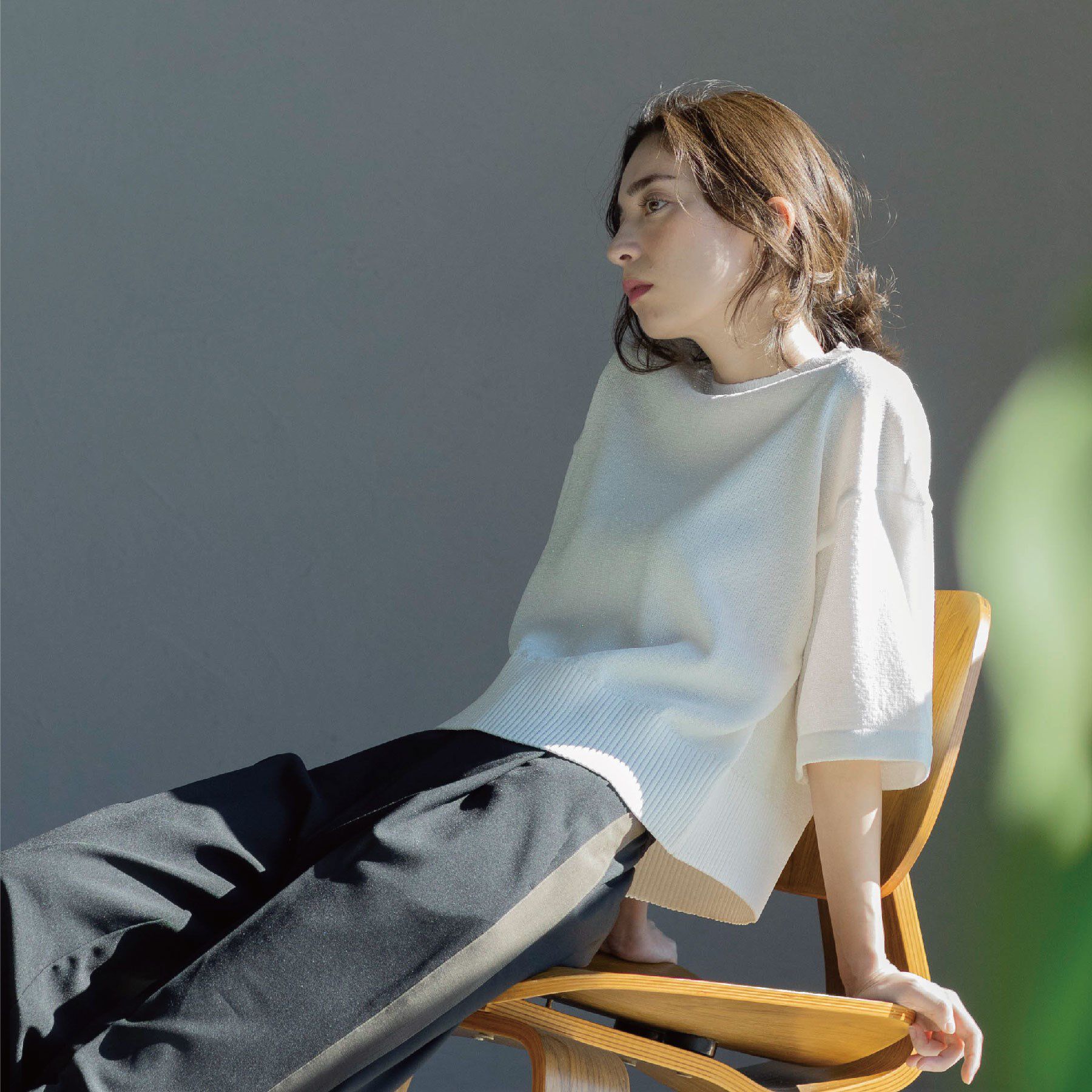 OPAQUE.CLIP「ラメハーフスリーブトップス」|ニット・セーター|