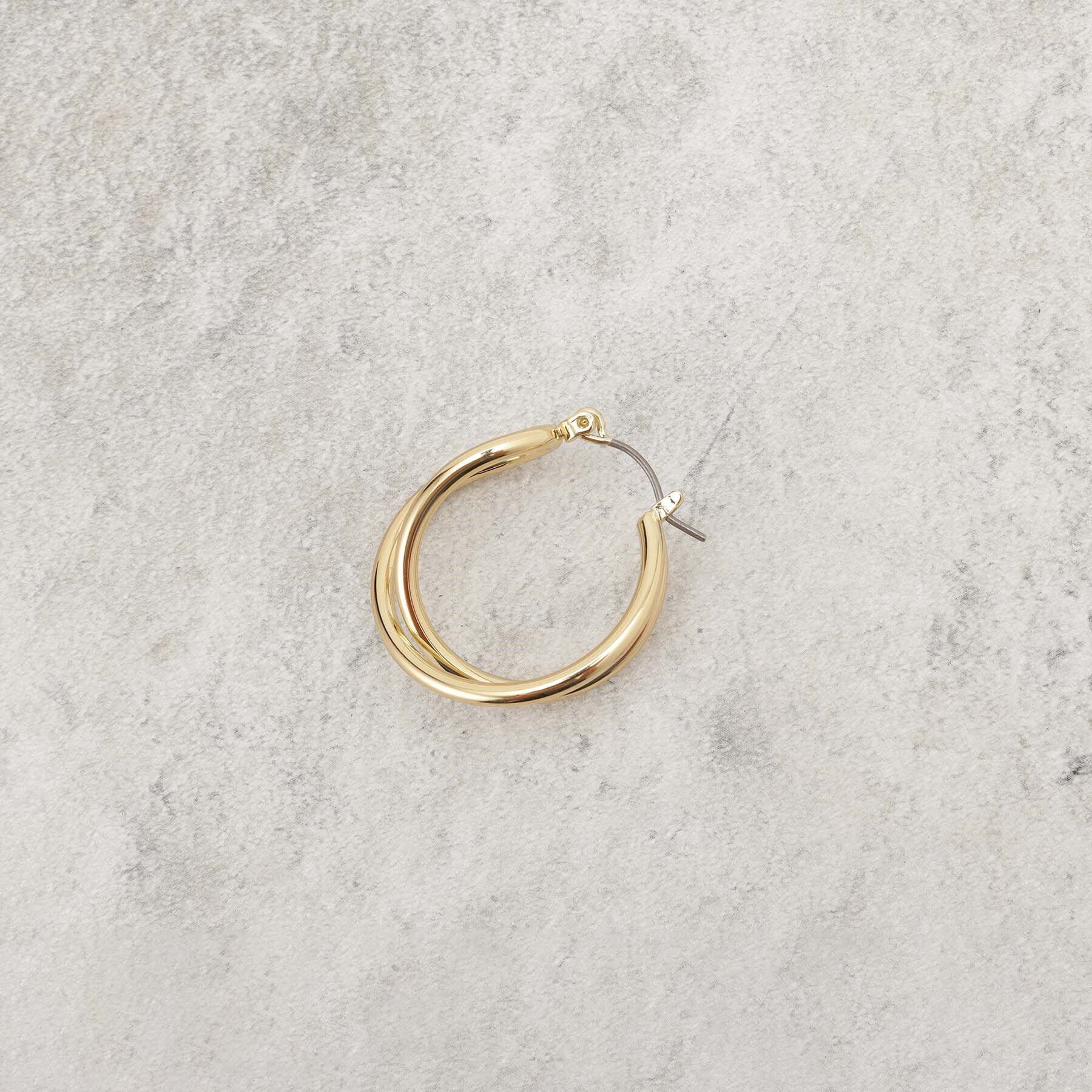 OPAQUE.CLIP「ダブルラインフープピアス」|ピアス|