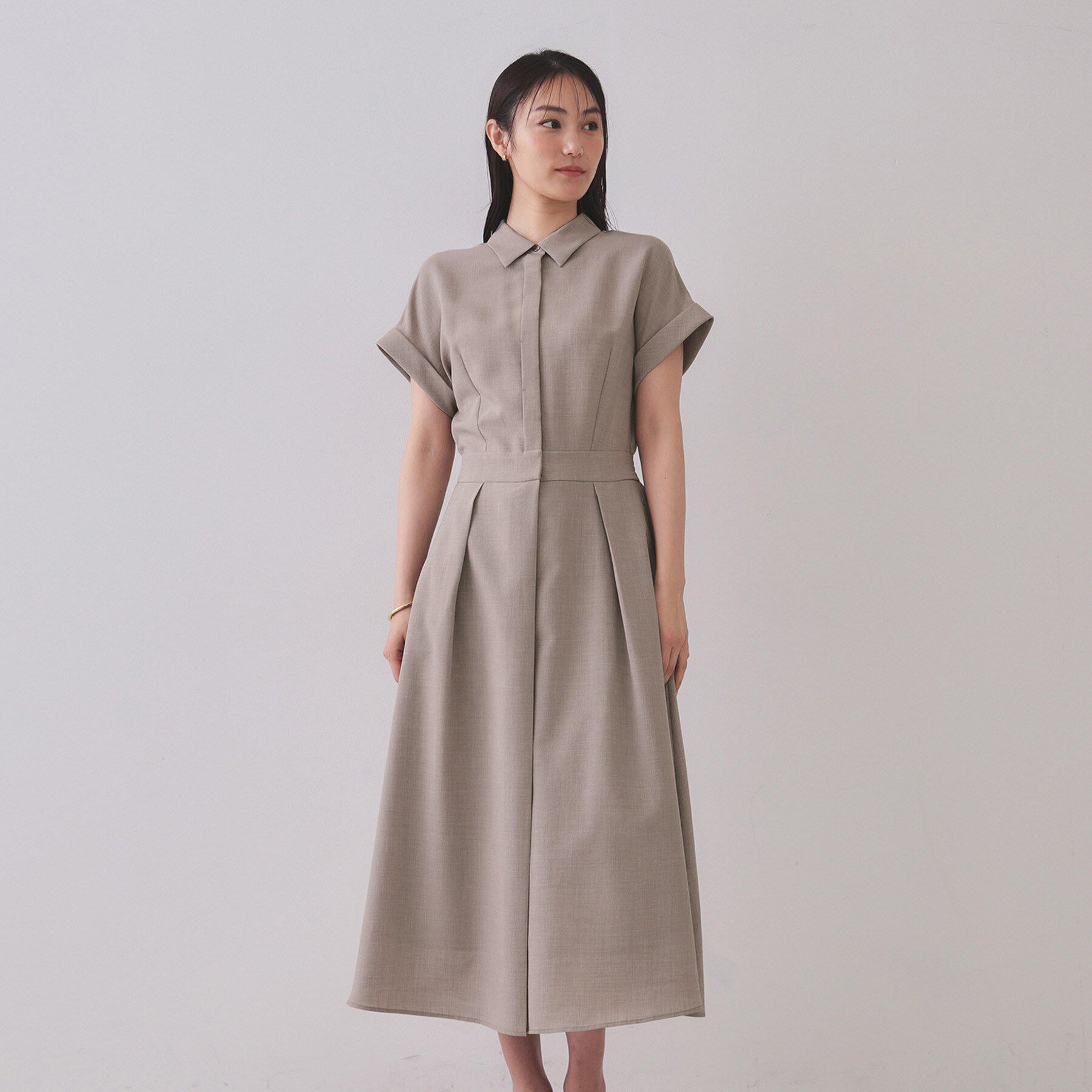 OPAQUE.CLIP「リネンライクシャツワンピース【洗濯機洗い可/吸水速乾/接触冷感】」|ワンピース|