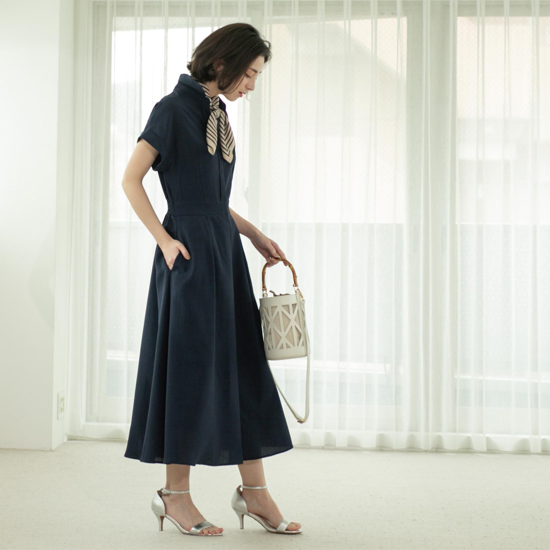 OPAQUE.CLIP「リネンライクシャツワンピース【洗濯機洗い可/吸水速乾/接触冷感】」|ワンピース|