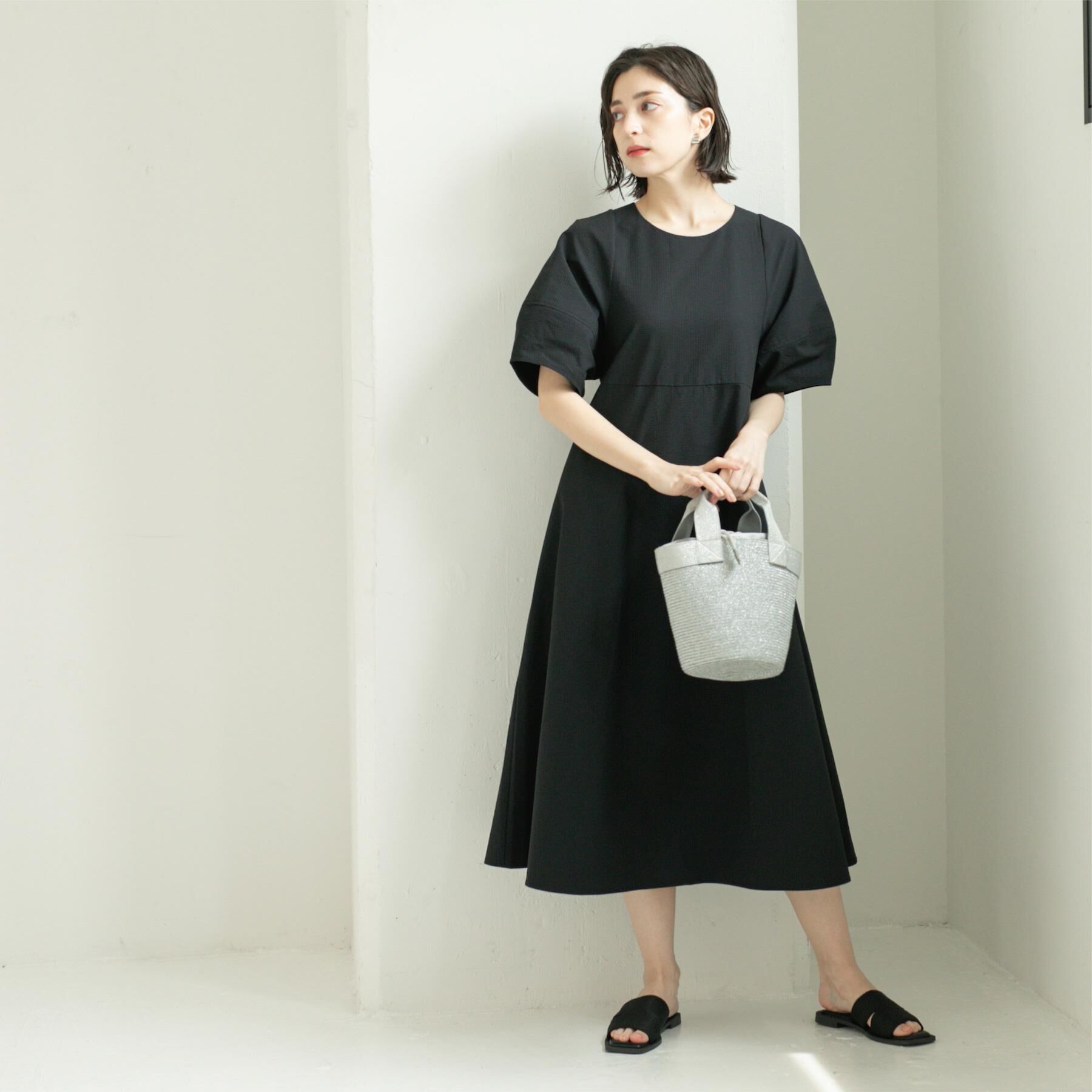 OPAQUE.CLIP「サッカーストライプワンピース【吸水速乾/イージーアイロン/洗濯機洗い可】」|ワンピース|