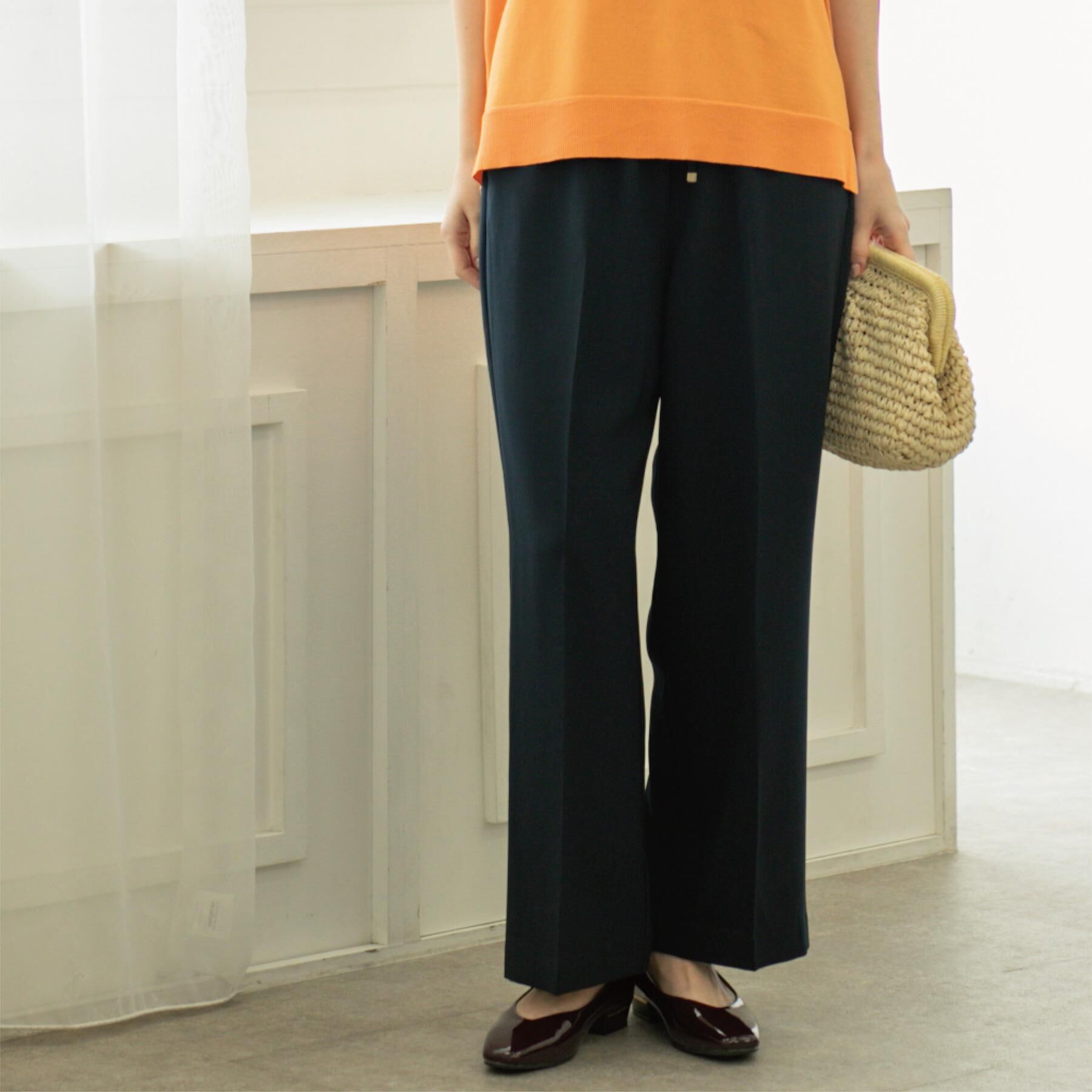 OPAQUE.CLIP「《丈が選べる/SS-LLサイズ》美脚ストレッチイージーワイドパンツ/セットアップ対応【防シワ/洗濯機」|その他|ネイビー(094)