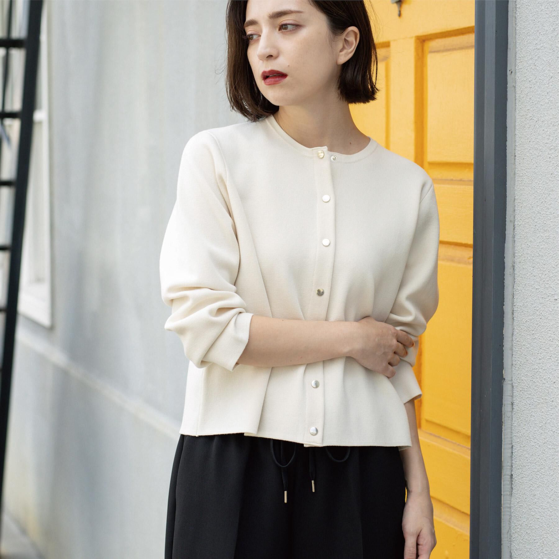 OPAQUE.CLIP「スナップボタンニットカーディガン【UVケア/洗濯機OK】《6col/S～LL》」|カーディガン|