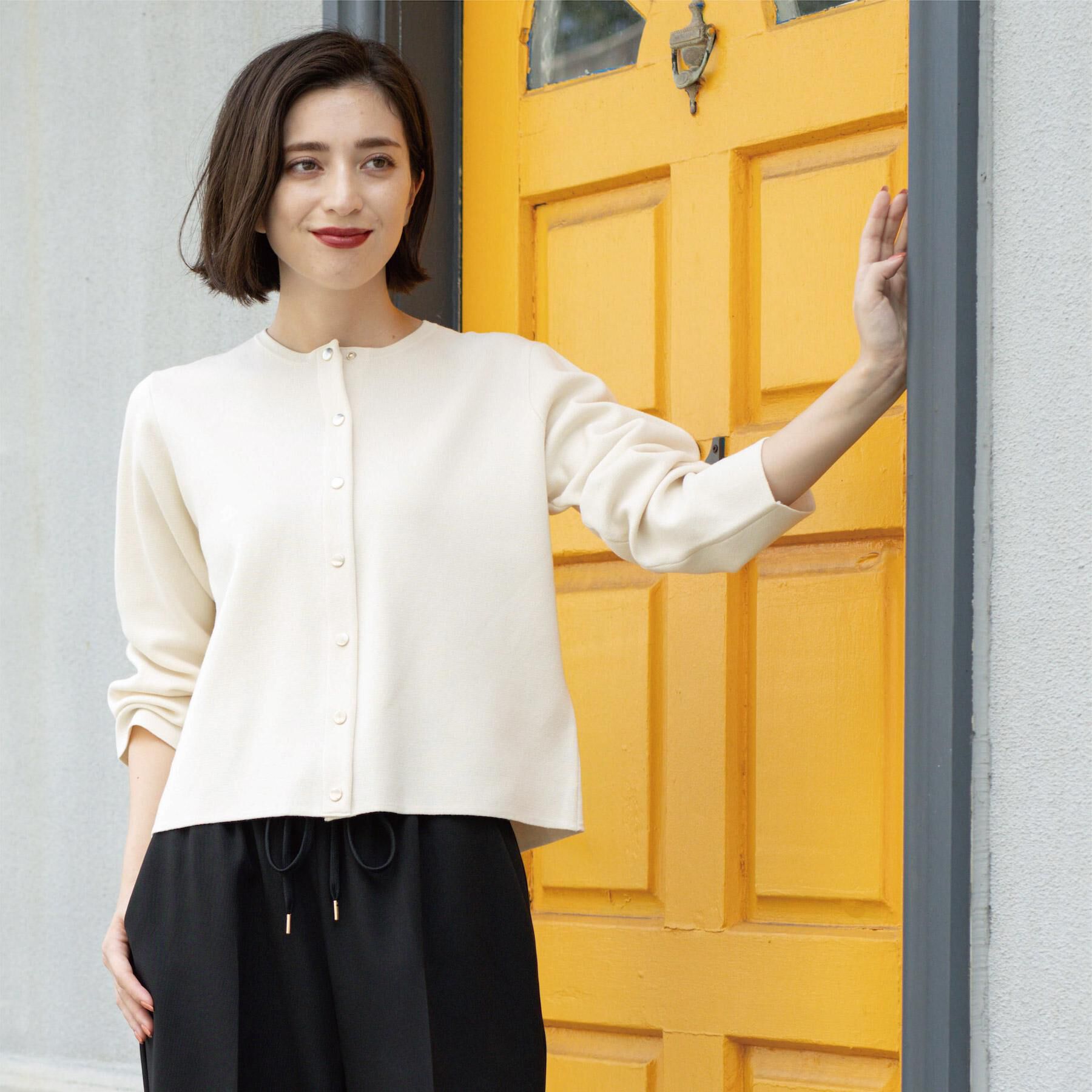 OPAQUE.CLIP「スナップボタンニットカーディガン【UVケア/洗濯機OK】《6col/S～LL》」|カーディガン|