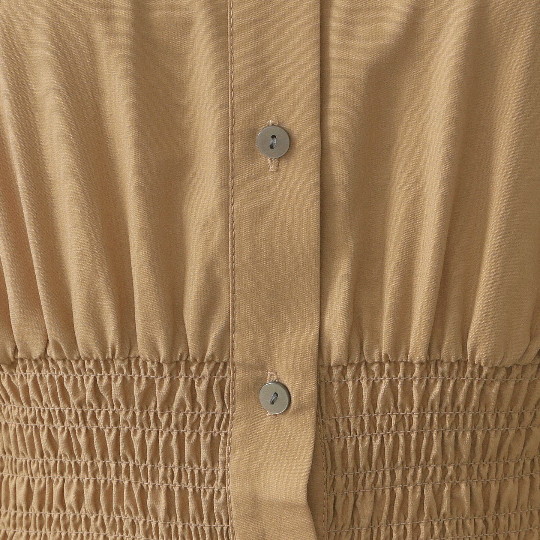 OPAQUE.CLIP「シャーリングフィット＆フレアシャツワンピース【洗濯機洗い可】」|ワンピース|