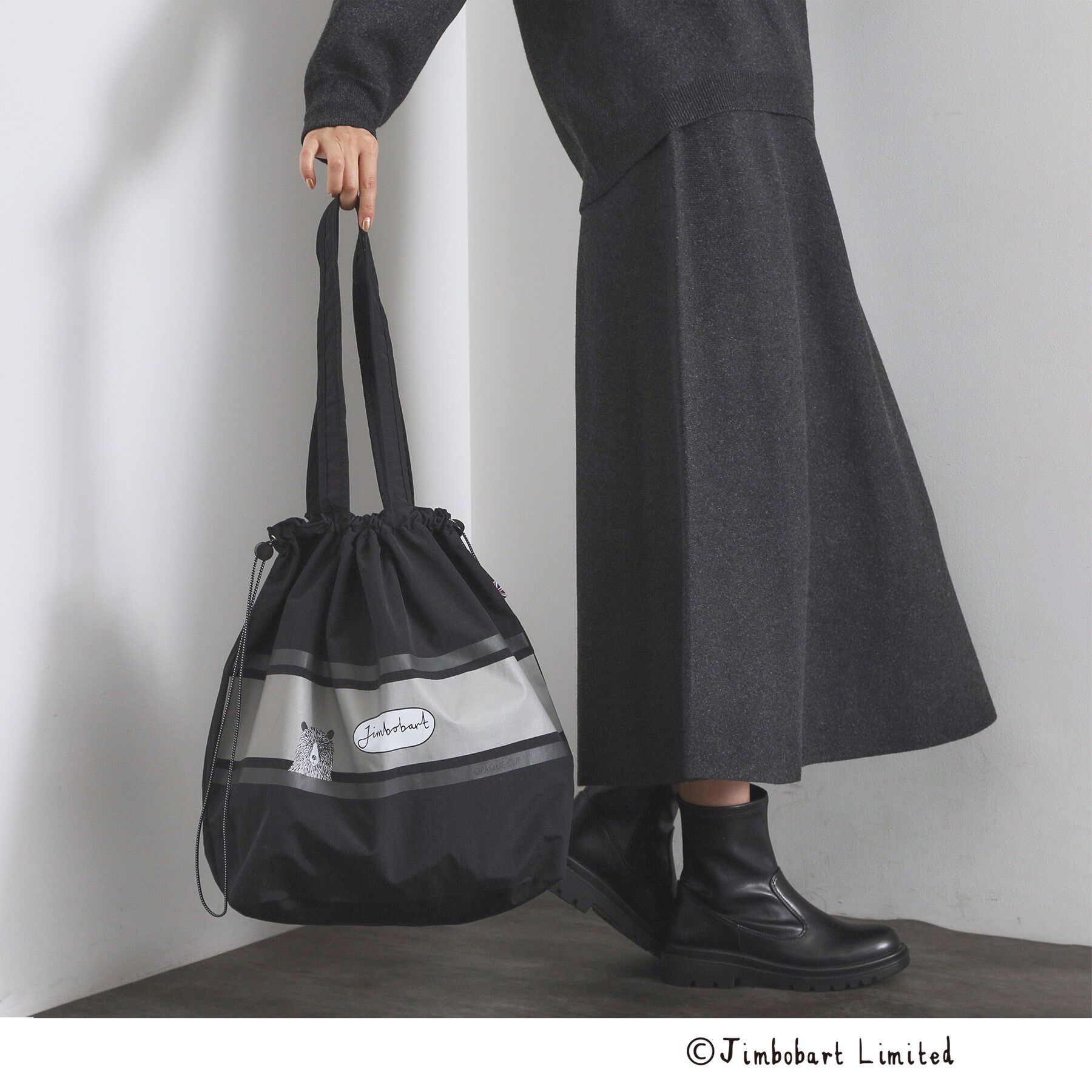 OPAQUE.CLIP「【ジムボバートコラボ】ポケッタブルBIGトートバッグ」|トートバッグ|ブラック(019)