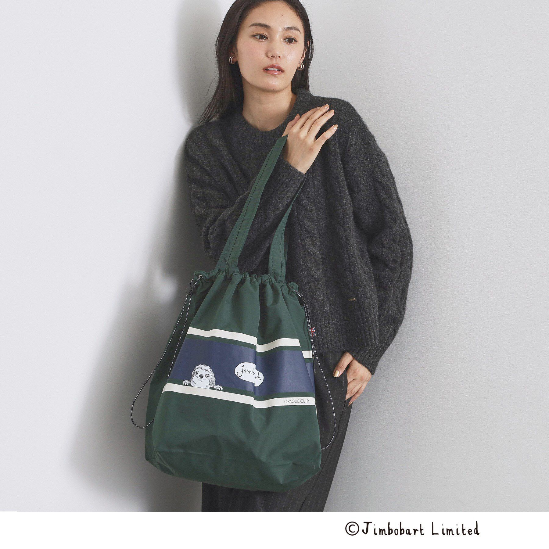 OPAQUE.CLIP「【ジムボバートコラボ】ポケッタブルBIGトートバッグ」|トートバッグ|グリーン(024)
