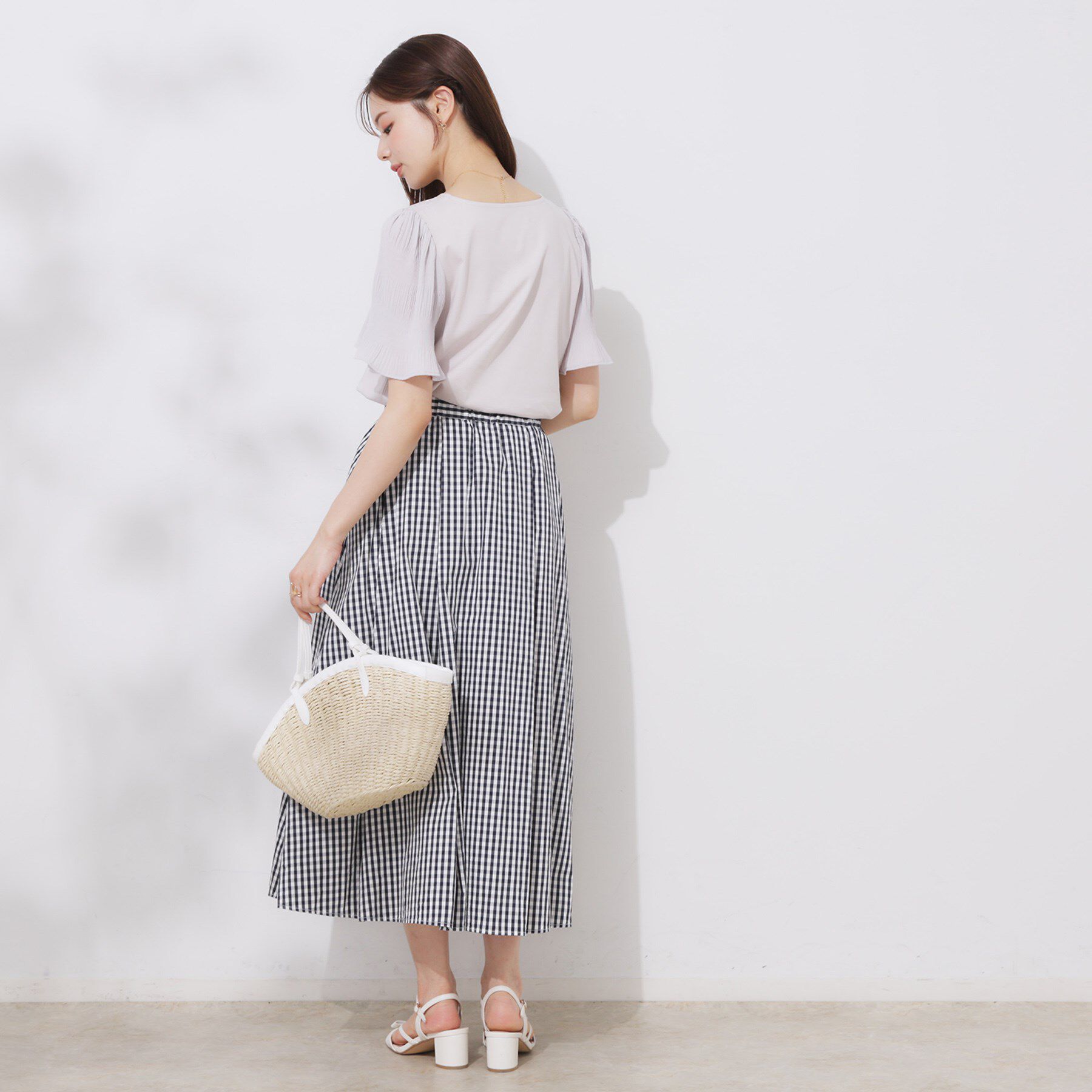 Couture broach「【接触冷感・UVカット・細見え】マジョリカシフォンスリーブトップス」|Tシャツ・カットソー|