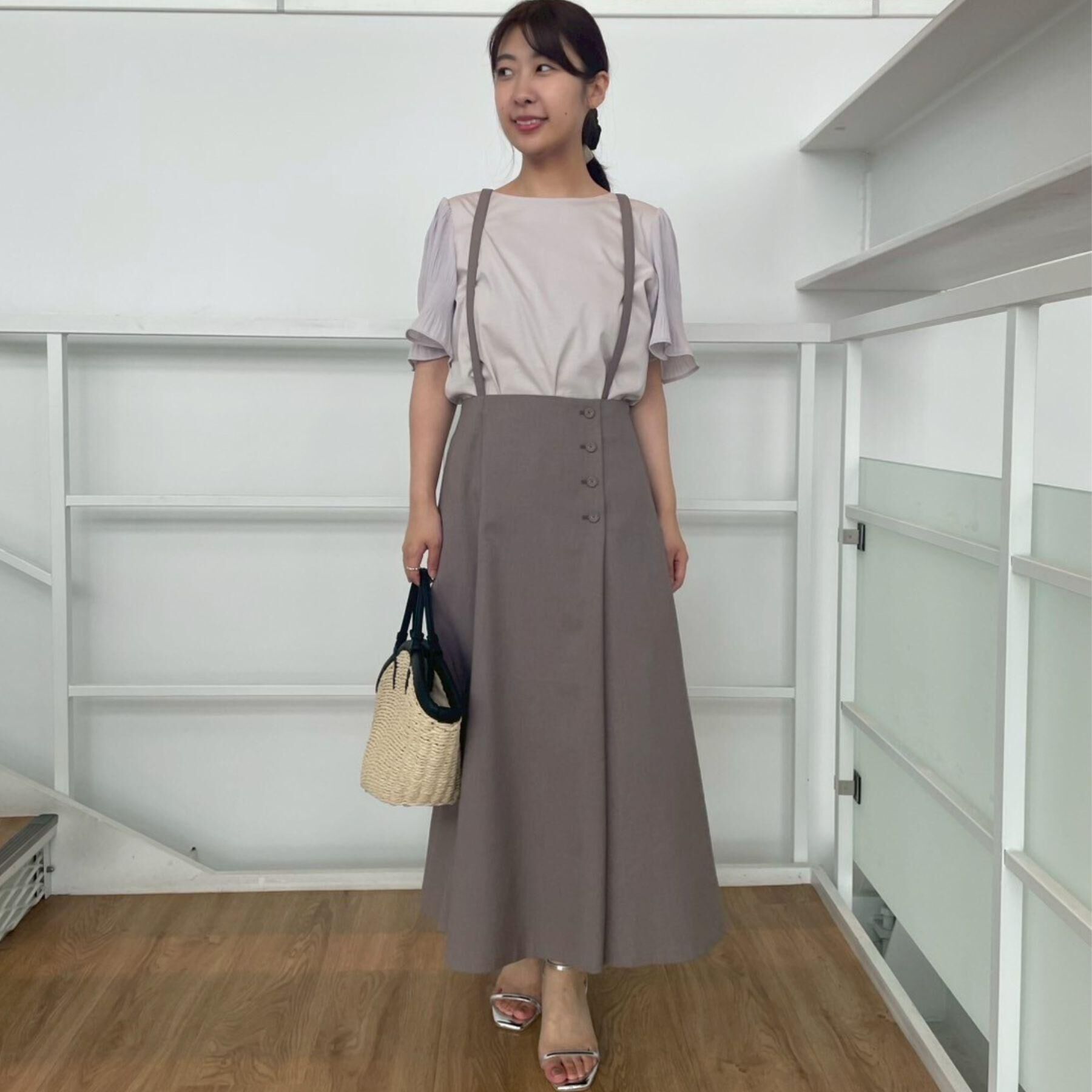 Couture broach「【接触冷感・UVカット・細見え】マジョリカシフォンスリーブトップス」|Tシャツ・カットソー|