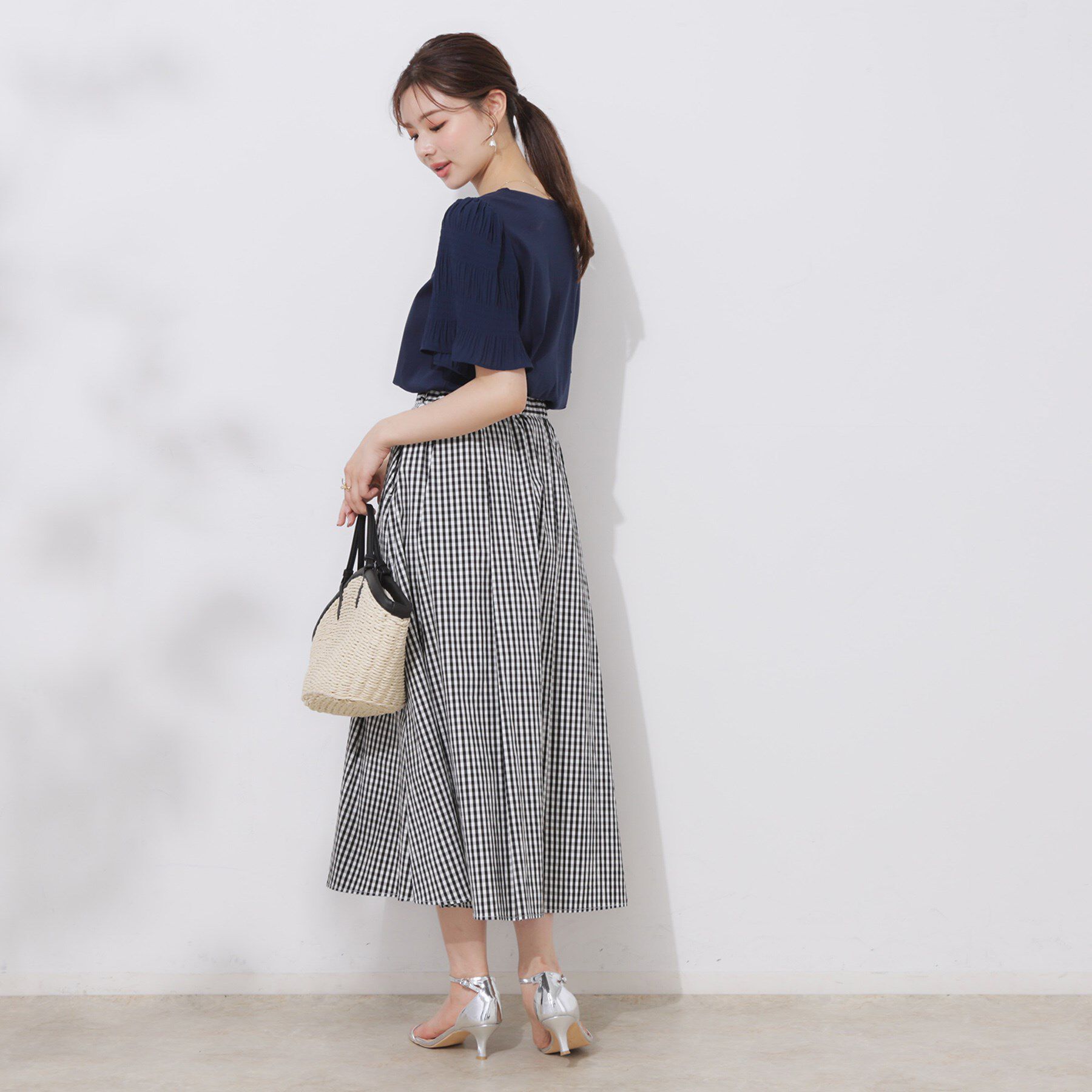 Couture broach「【接触冷感・UVカット・細見え】マジョリカシフォンスリーブトップス」|Tシャツ・カットソー|