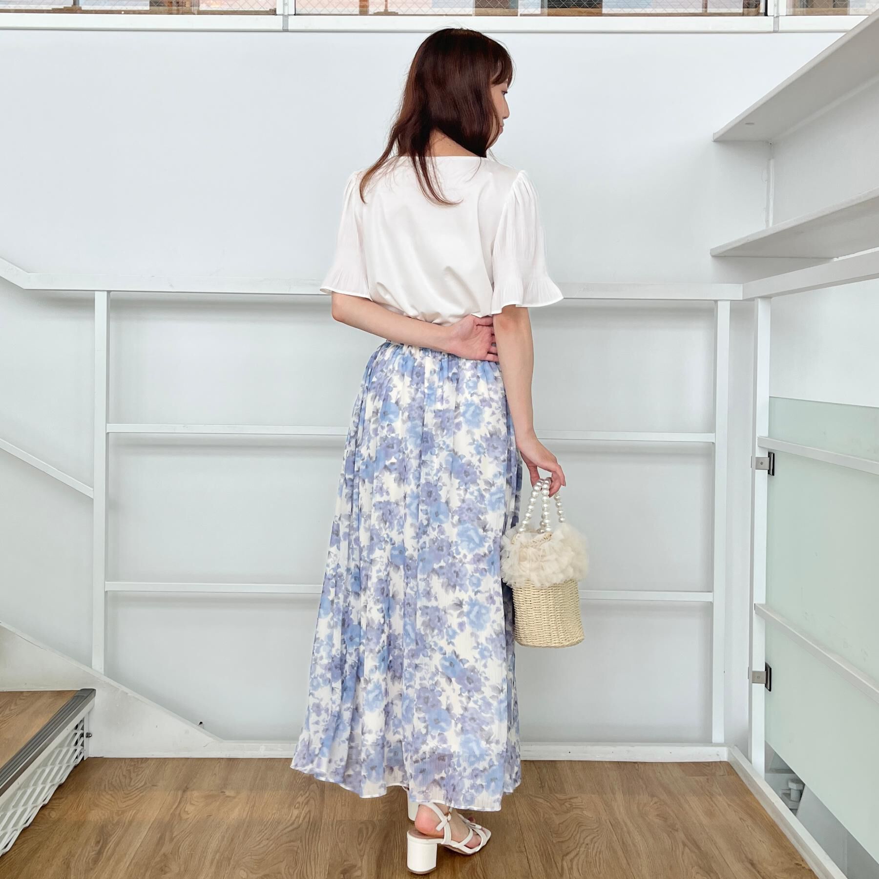 Couture broach「【接触冷感・UVカット・細見え】マジョリカシフォンスリーブトップス」|Tシャツ・カットソー|