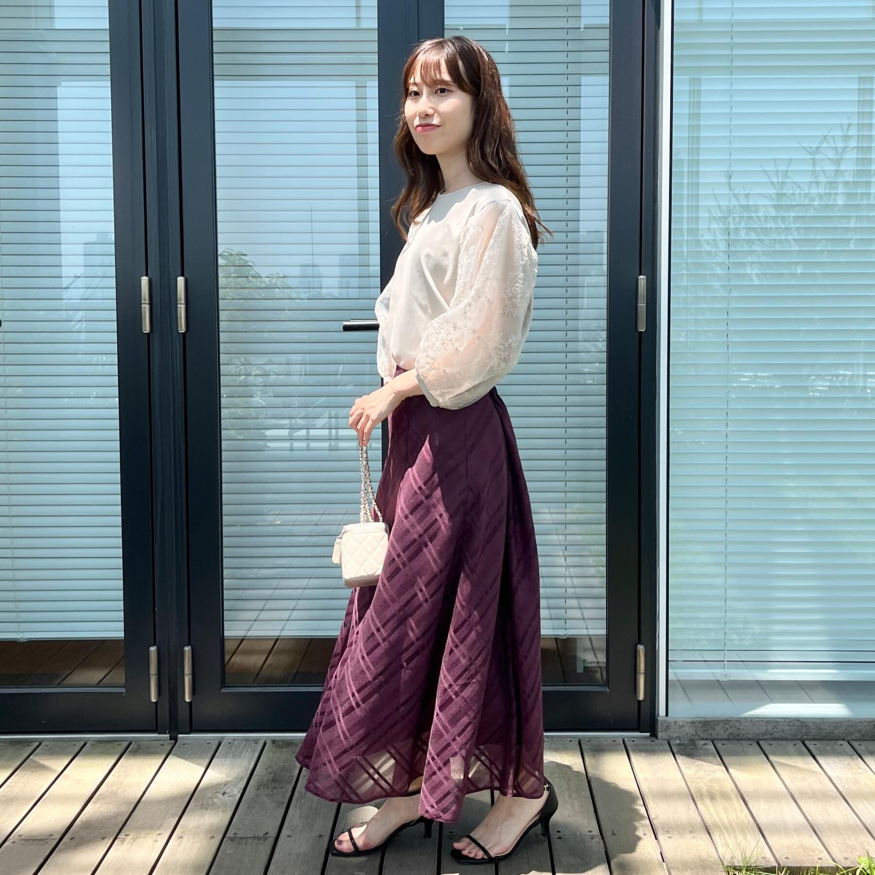 Couture broach「【接触冷感・UVカット・マシンウォッシャブル】袖レースドッキングカットソー」|Tシャツ・カットソー|