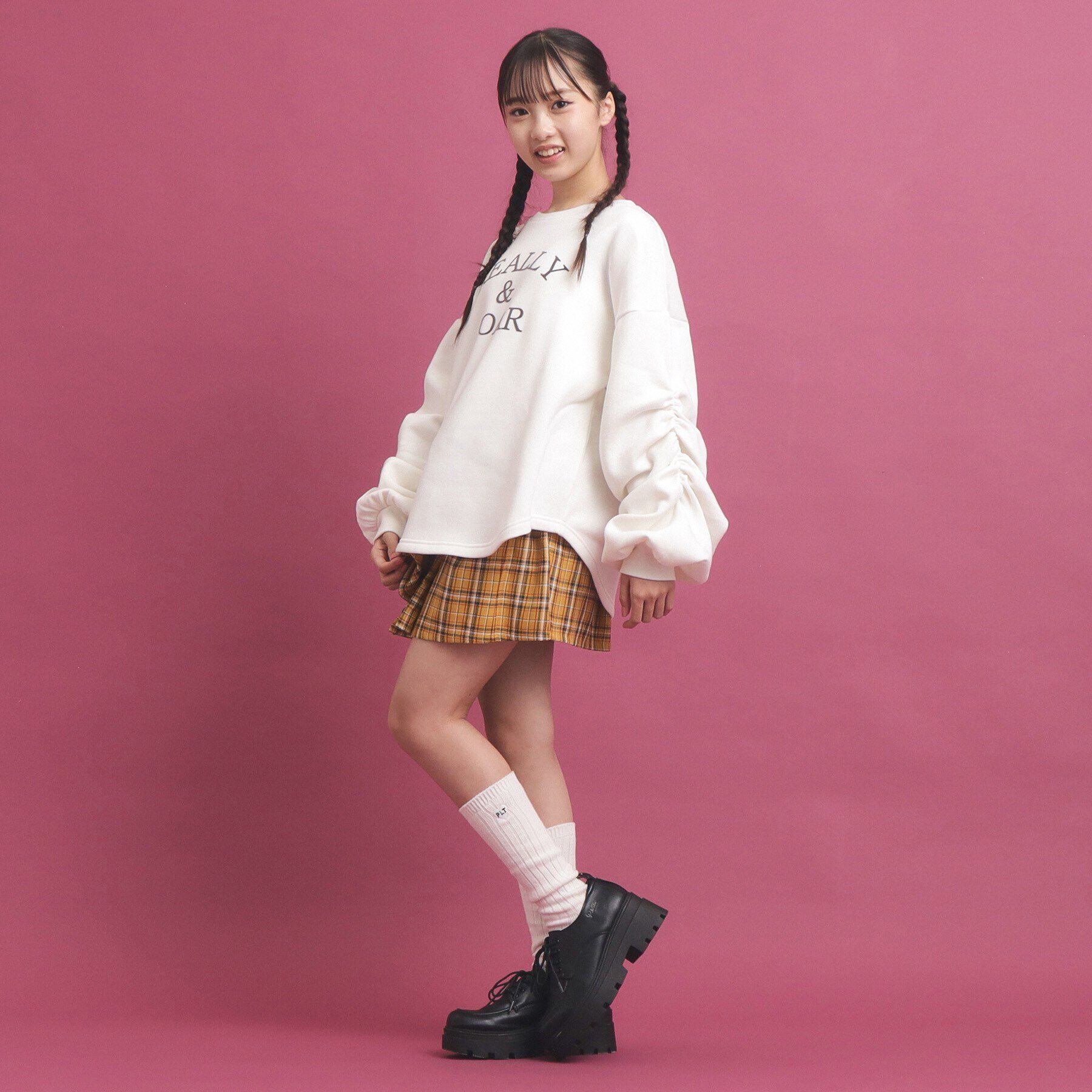 PINK-latte「袖ギャザー裏起毛」|その他|